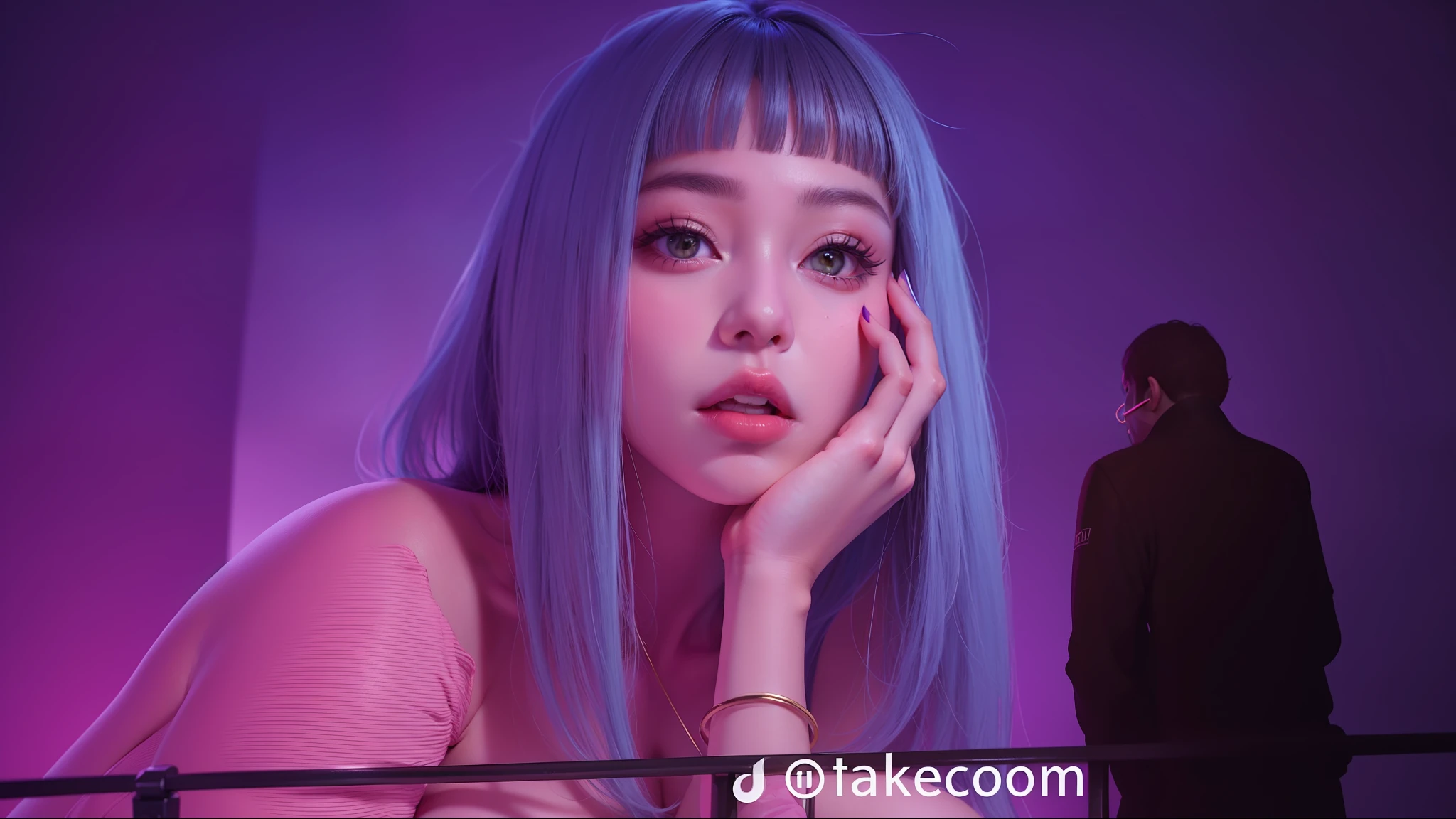 beautiful female k-pop idol, gigantic breasts, huge cleavage, her face is visible, close-up portrait, shot on sony a1, 85mm F/1. 4 ISO 100, medium format, 45 megapixel, studio lighting, softbox, high shutter speed flash photography, award-winning photograph with golden ratio composition, look at viewer