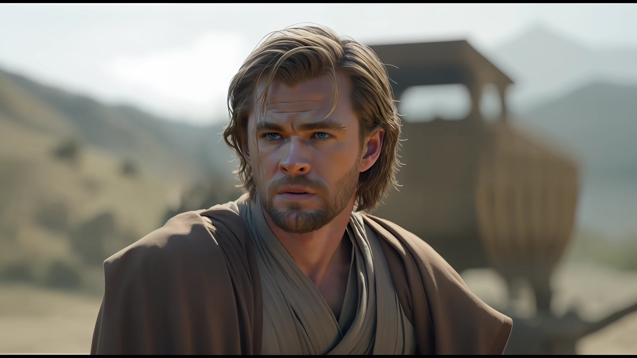 Chris Hemsworth interpretando Obi Wan Kenobi.