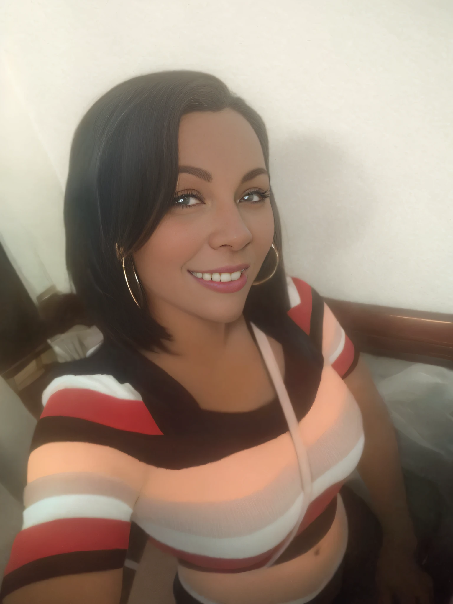 mulher jovem, baixinha, morena, bunda grande, peito grande, corpo com muitos detalhes e definido, sexy, 8k, estilo cartoon realista, illuminated cinematic background