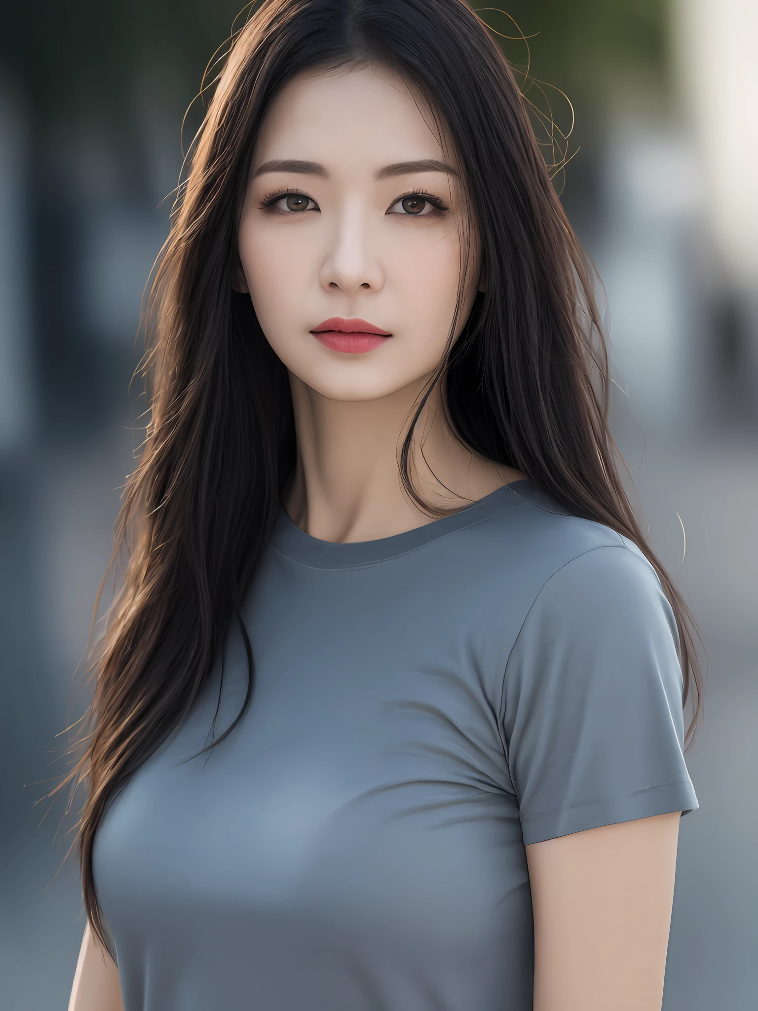 Ultra detail, high resolution, (realistic, realistic:1.4), 8k, (best quality), physical-based rendering, photorealistic photos, professional color grading, highest quality,Super beautiful Japan woman in her 30s,wet tshirt,Sexy expression,Realistic skin,,Fashion model figure,focused on the eyes,mascara,lipsticks,,constriction waist,,upper legs,exteriors,