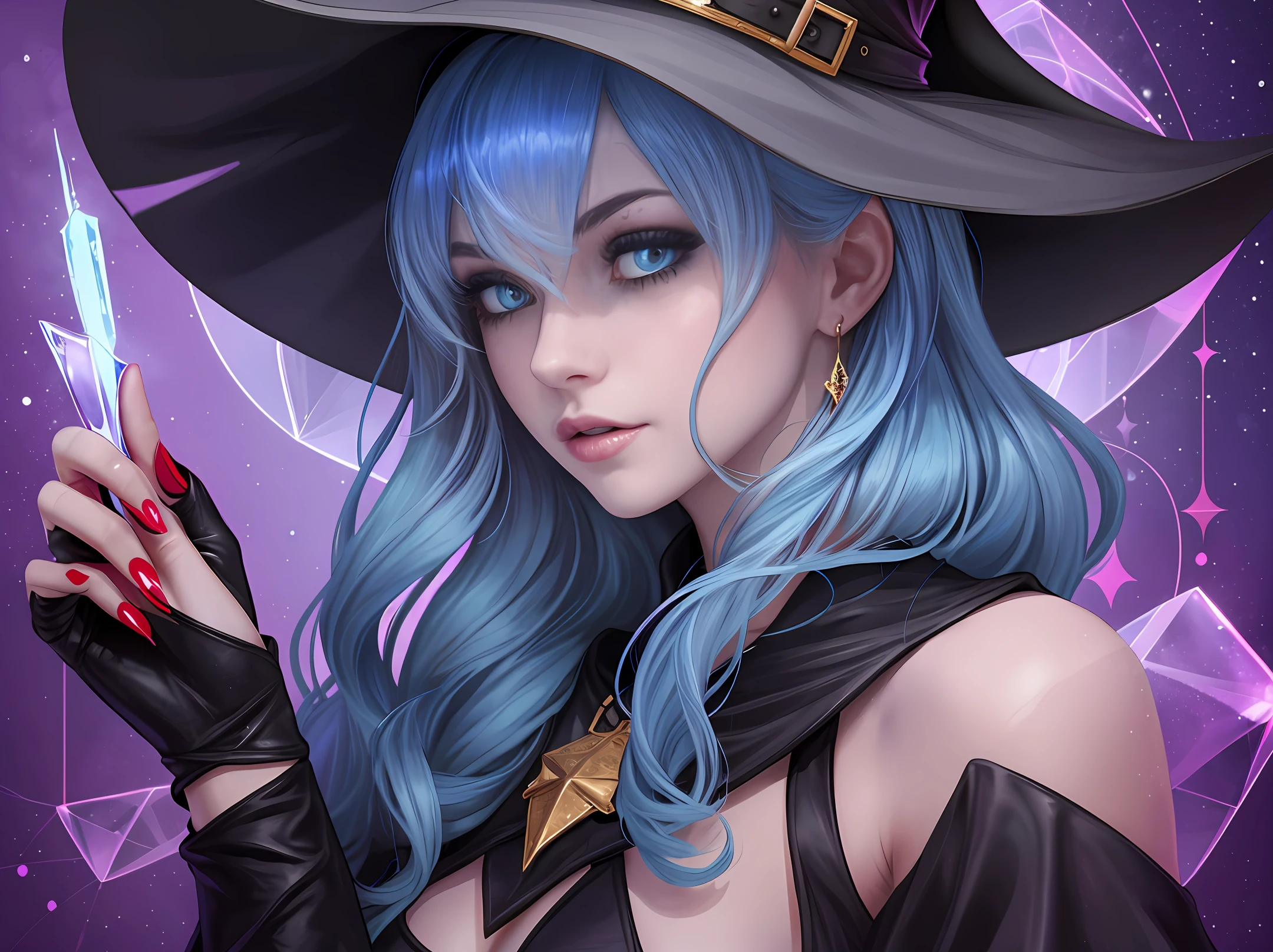 blue hair, female, witch, ice --auto --s2