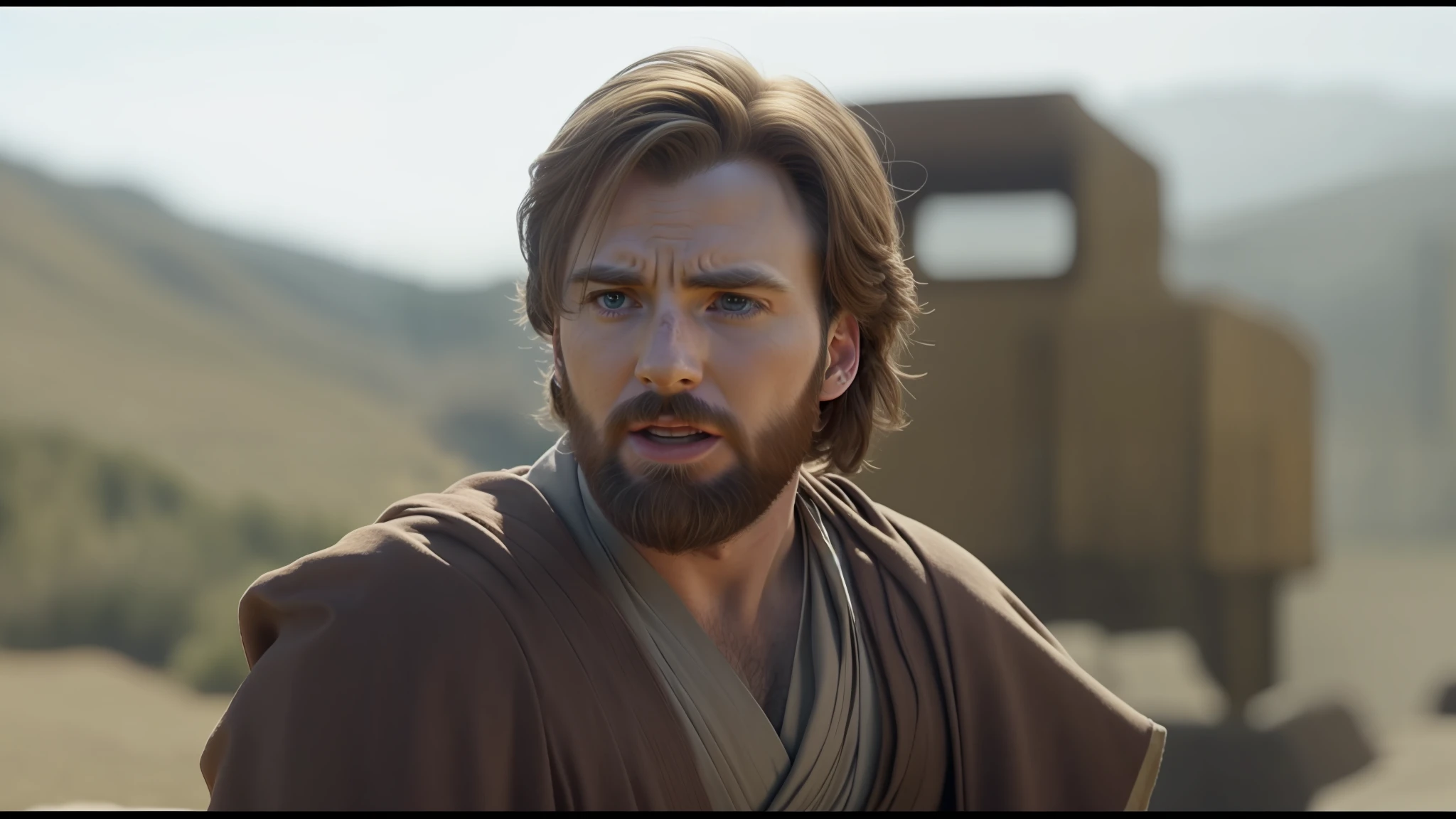 Chris Evans interpretando Obi Wan Kenobi.