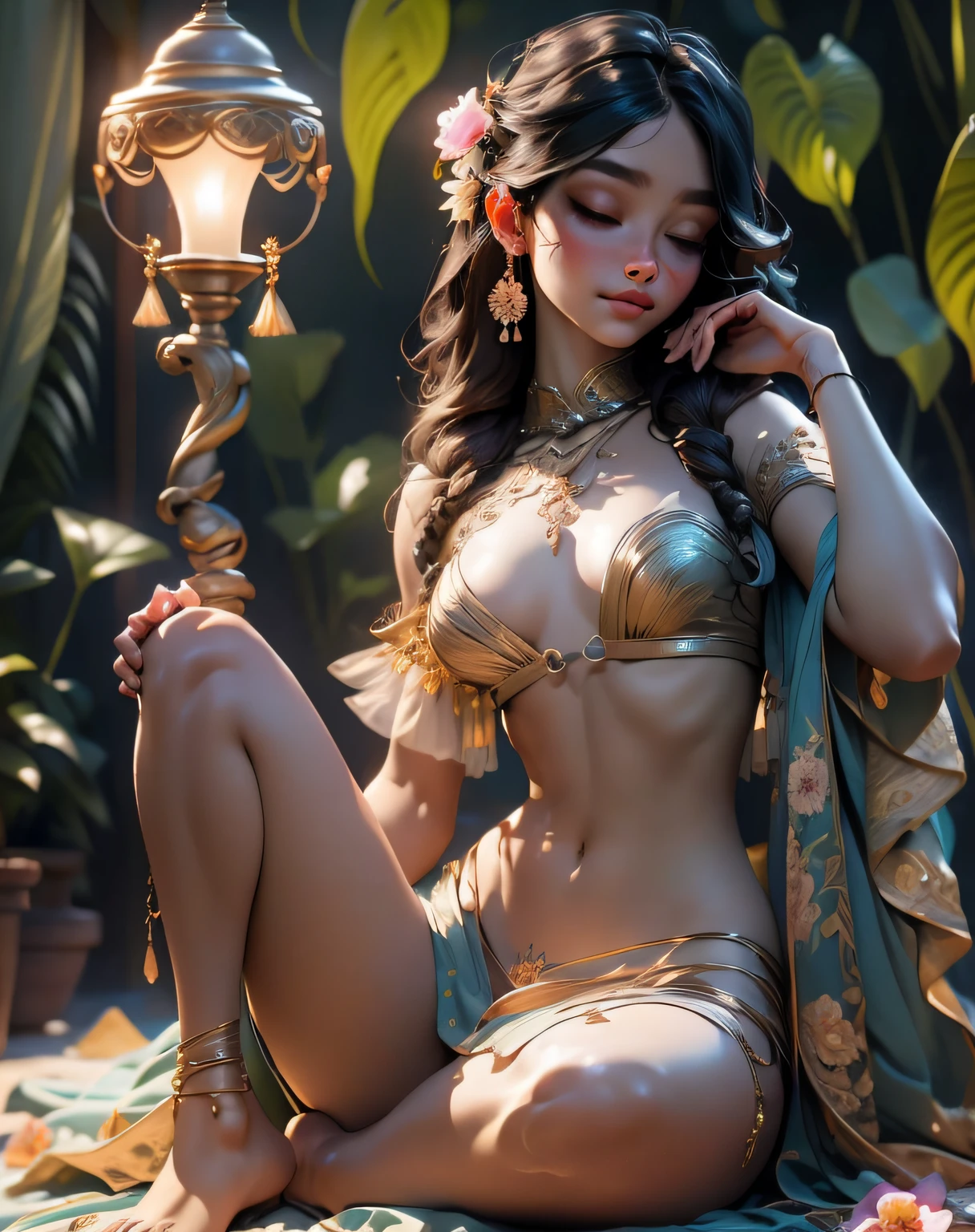 1sexy girl with forest clothes, flowers, leaves, mandalas, fractal,, Sleeping Beauty, by Bella🦋 full body, beautiful girl sleeping, room with mirror, girl sleeping on bed and sheets, old clock and lamp on table, full body, black hair, Transparent clothing,open legs, view of pubic hair, 1 sexy girl in transparent forest clothes,exposed breasts, open transparent t-shirt,mandala and flower tattoos, La mejor calidad, Obra maestra, llustration, muy delicado y hermoso, muy detallado, CG, Unidad, Fondo de pantalla de 8k, ridiculous, huge filesize, lente muy ancha, Luz suave,Sleeping Beauty, by Bella🦋 full body, beautiful girl sleeping, full body, black hair, Transparent clothing, slight smile,, open legs, view of pubic hair, 1 sexy girl in transparent forest clothes,exposed breasts, open transparent t-shirt,mandala and flower tattoos, La mejor calidad,sexy pose, provocative pose, full body,Reloj antiguo flotante, Antique lamp, salpicar,pose seductora, Pubic Hair Visible, senos visibles,art by Sakimichan,seductive pose, visible pubic hair, breasts visible,full body, black hair, Transparent clothing, slight smile,Jean-Baptiste Monge style, bright, beautiful , splash, Glittering , cute and adorable, filigree, , rim lighting, lights, extremely , magic, surreal, fantasy, digital art, , wlop, artgerm and james jean,
