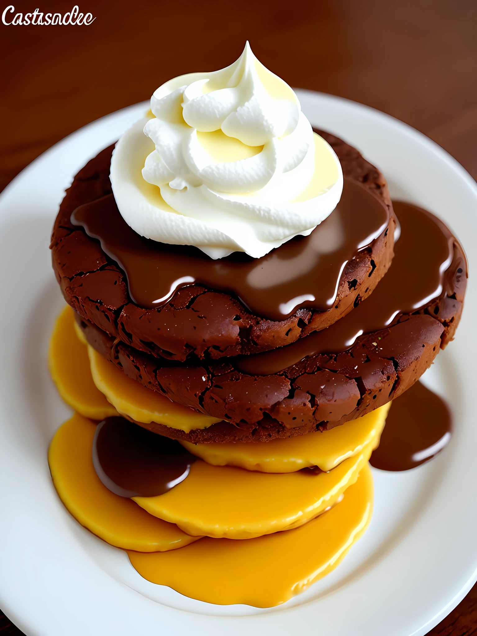Bolo 3 andares de chocolate e castanha,com morangos e chantilly