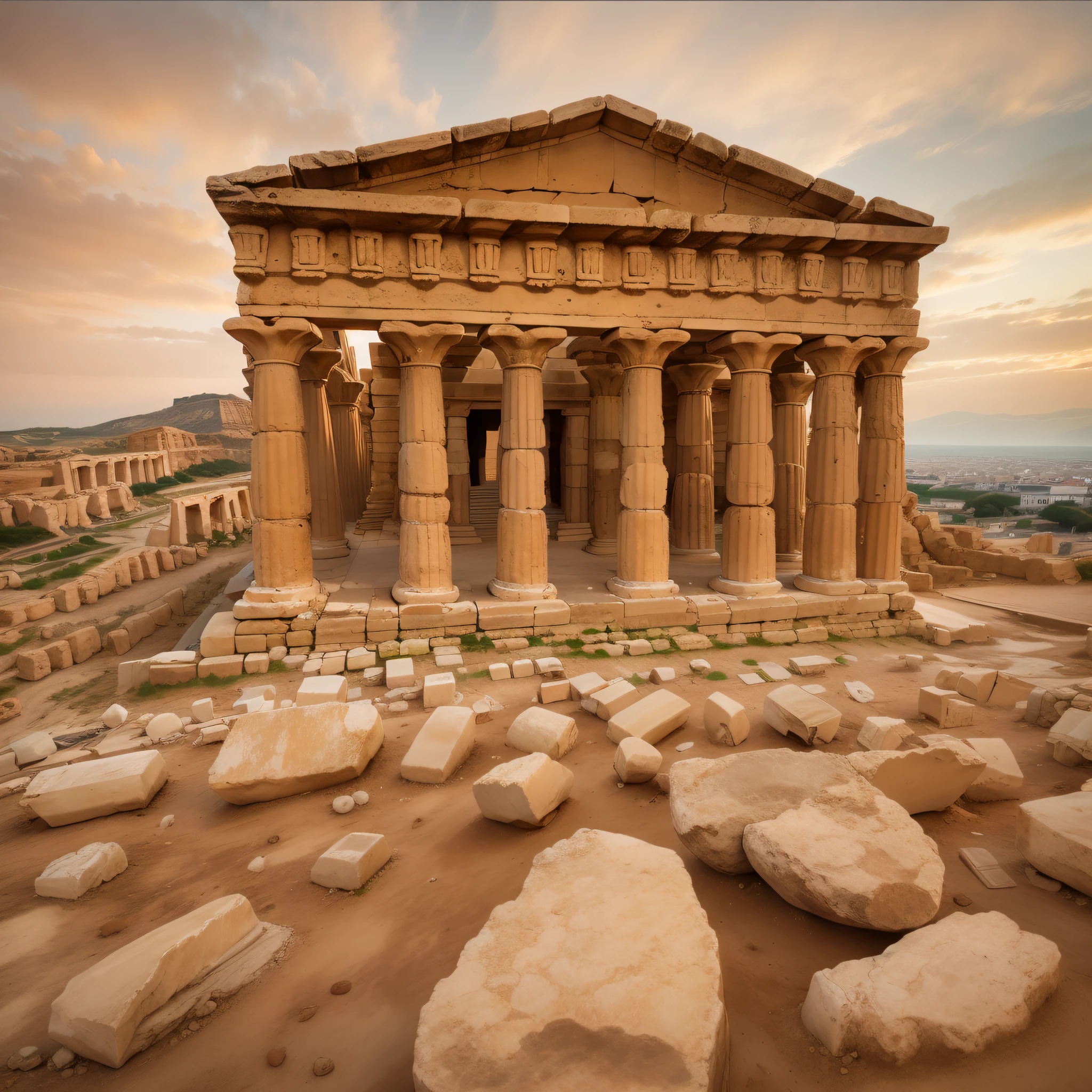 A fully restored Greek temple, Temple of Concordia in Agrigento,