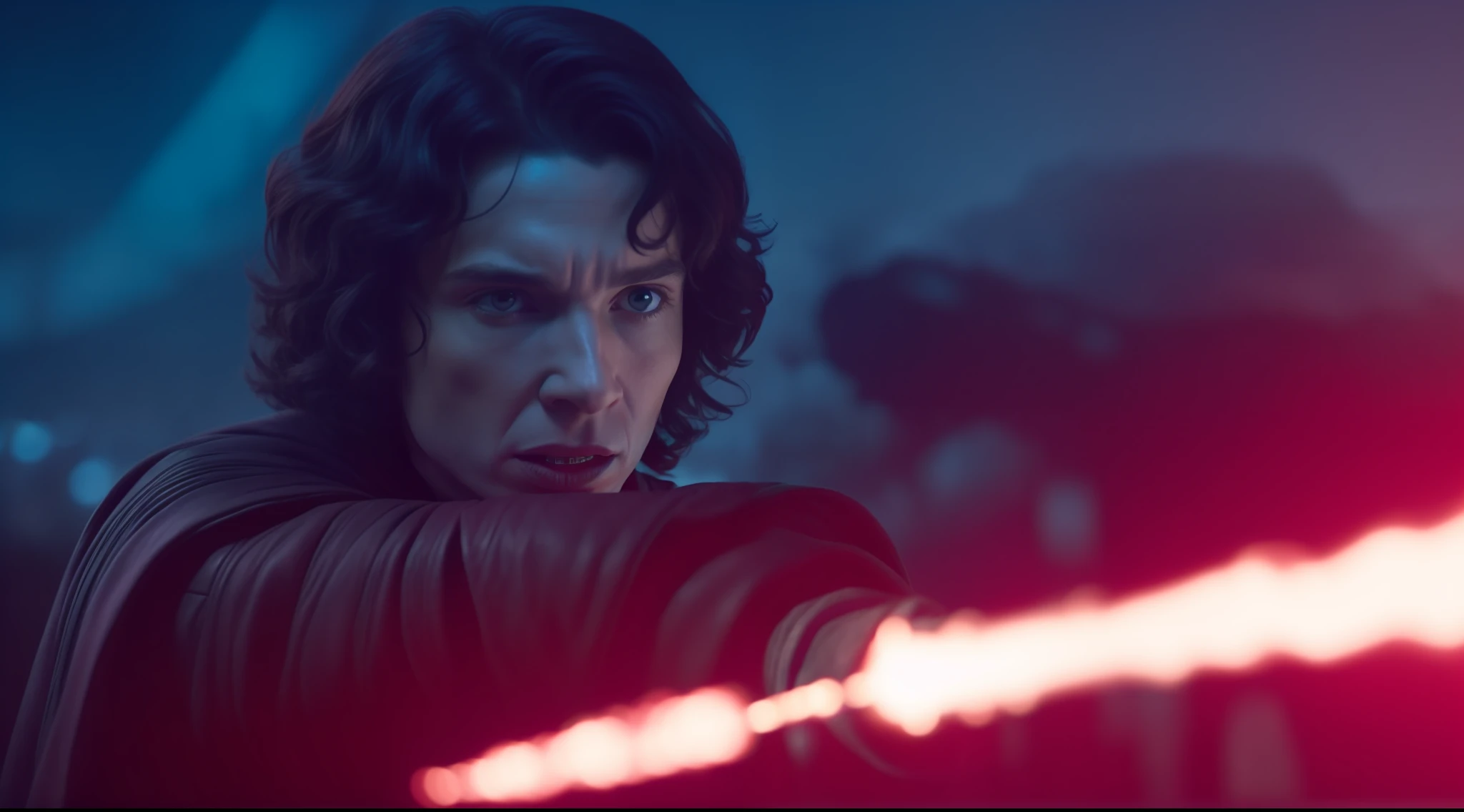 Finn Wolfhard interpretando Kylo Ren.