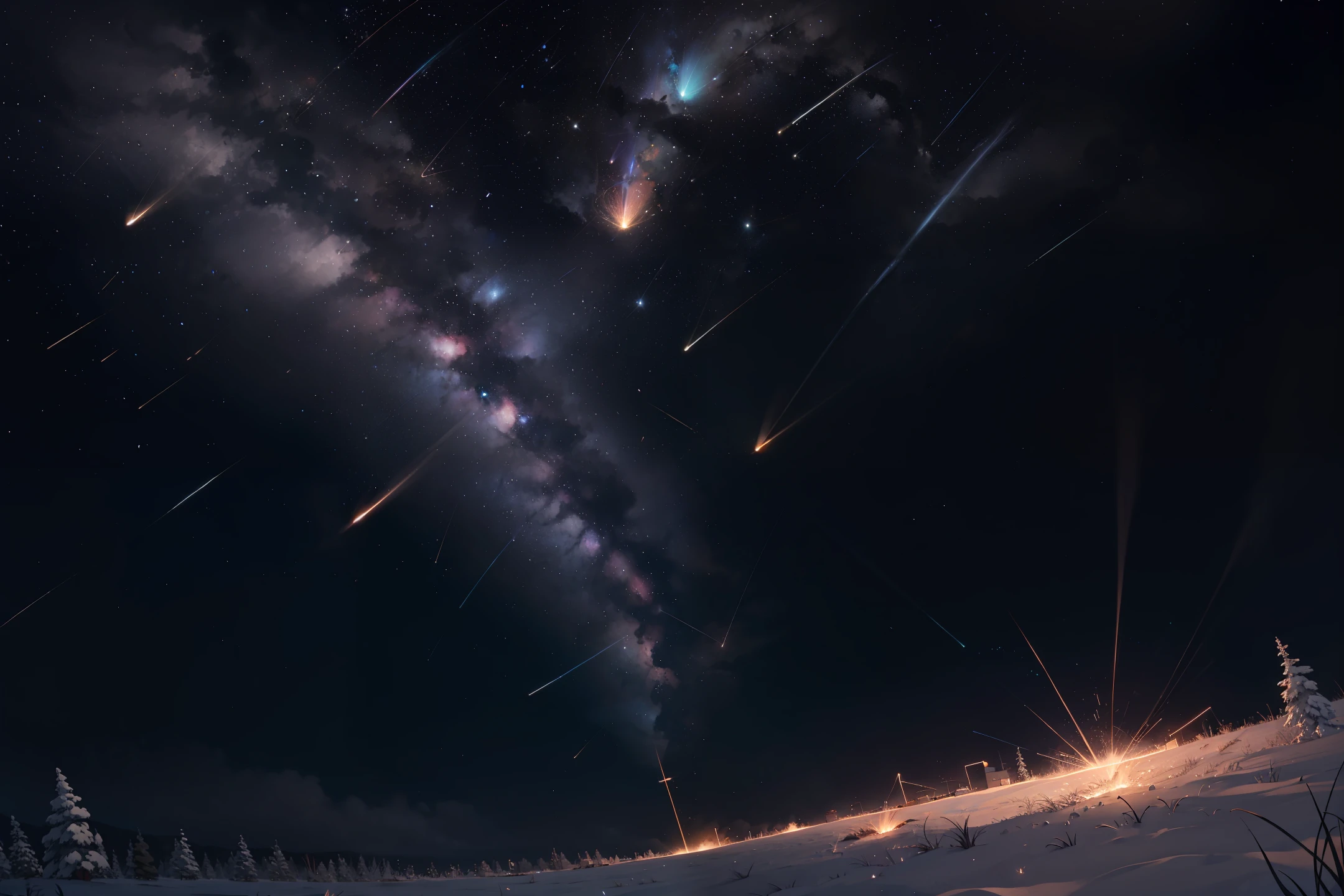 Meteor shower ground black