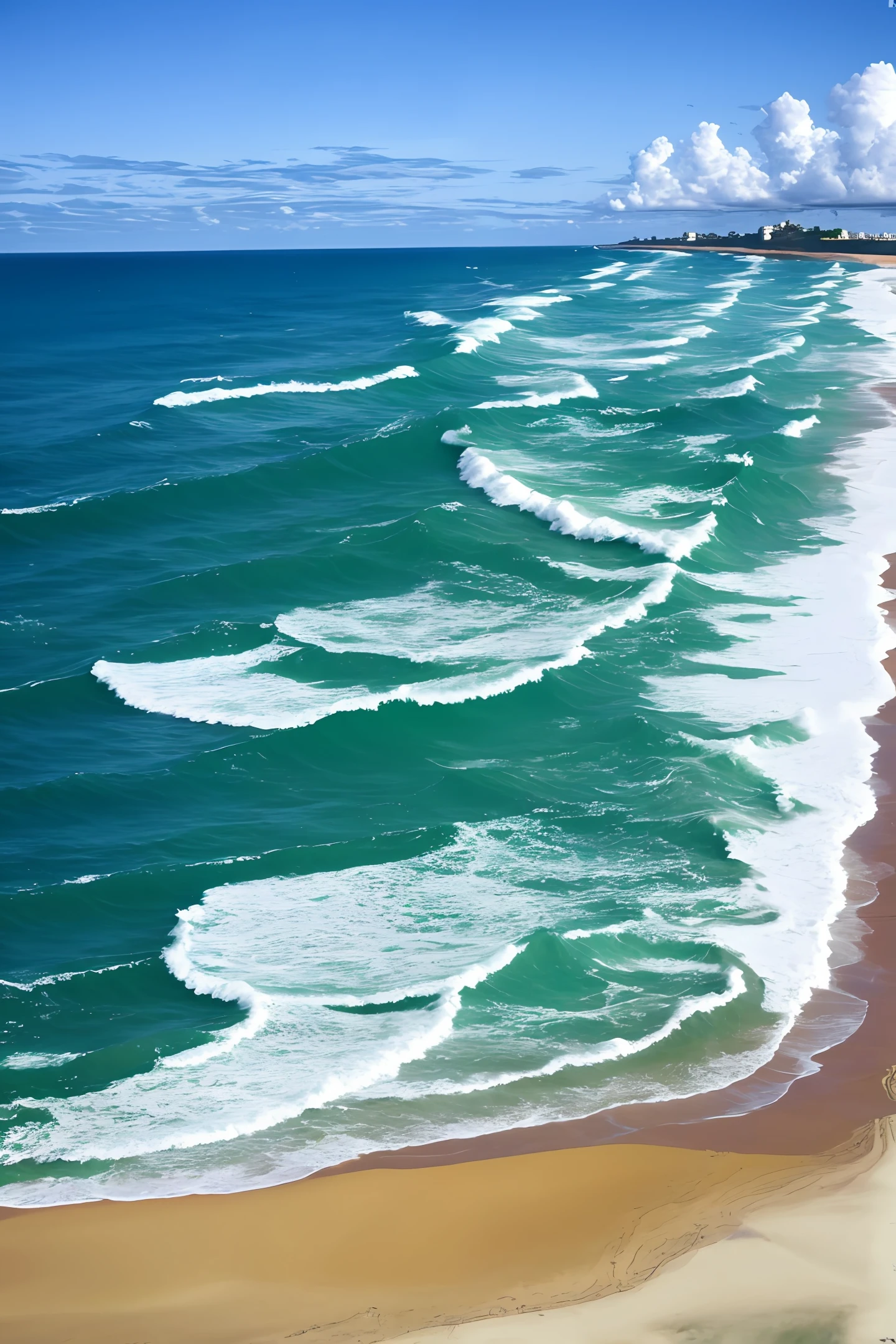 ondas no mar natendo em.um castelo