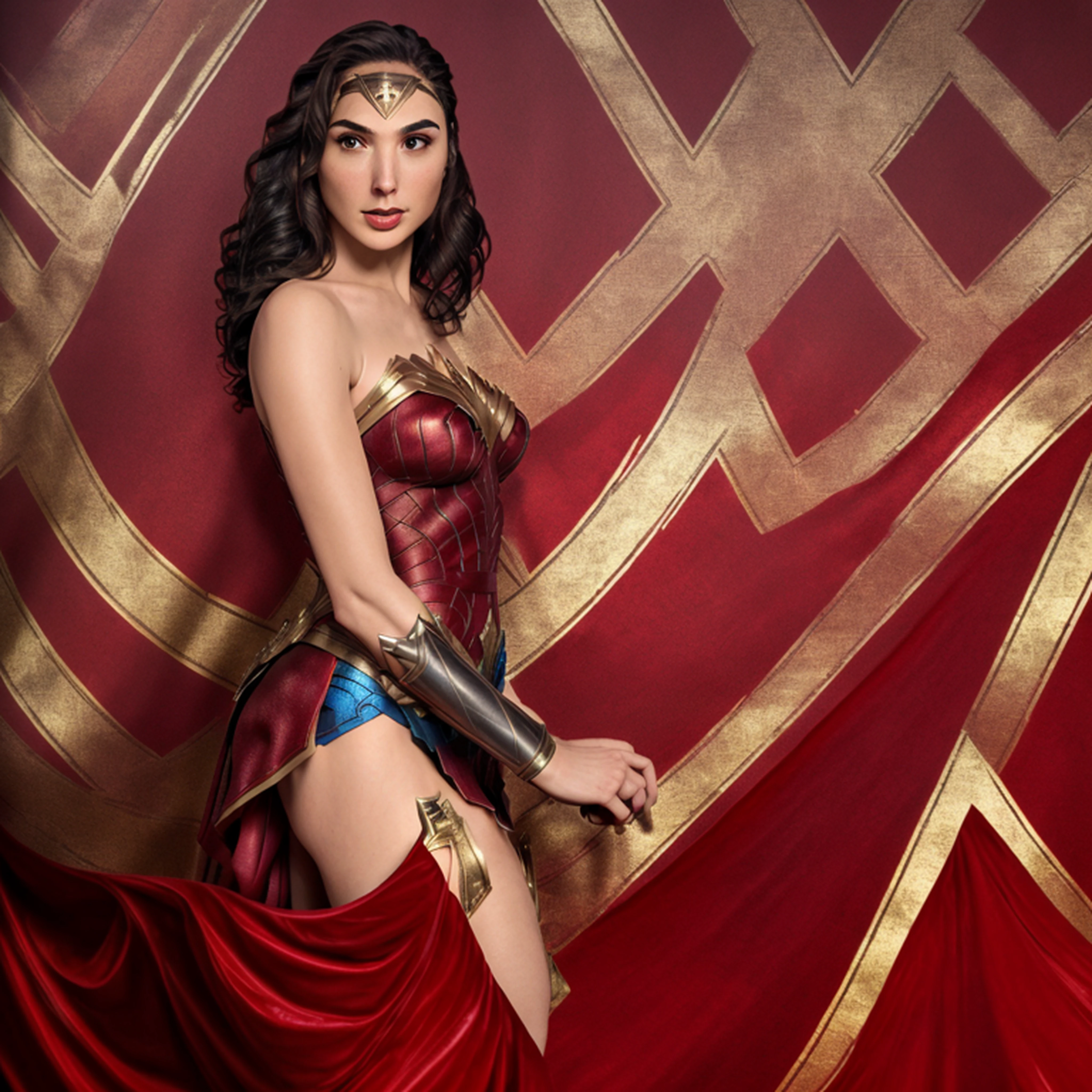 GAL GADOT, masterpiece, renascentist, NO WONDER WOMAN CLOTHES, EGYPTIAN TINY BIKINI GOLDEN CLOTHES, best quality, ultra-detailed, holding a machete, no backdrop, High Sharpness, Coloring, mistrust EXPRESSION, (Volume Light: 2.81), Subtle Texture, Dynamic Pose, FULL BODY, FEETS, PINK SOLES UPS IN FRONT VIEW