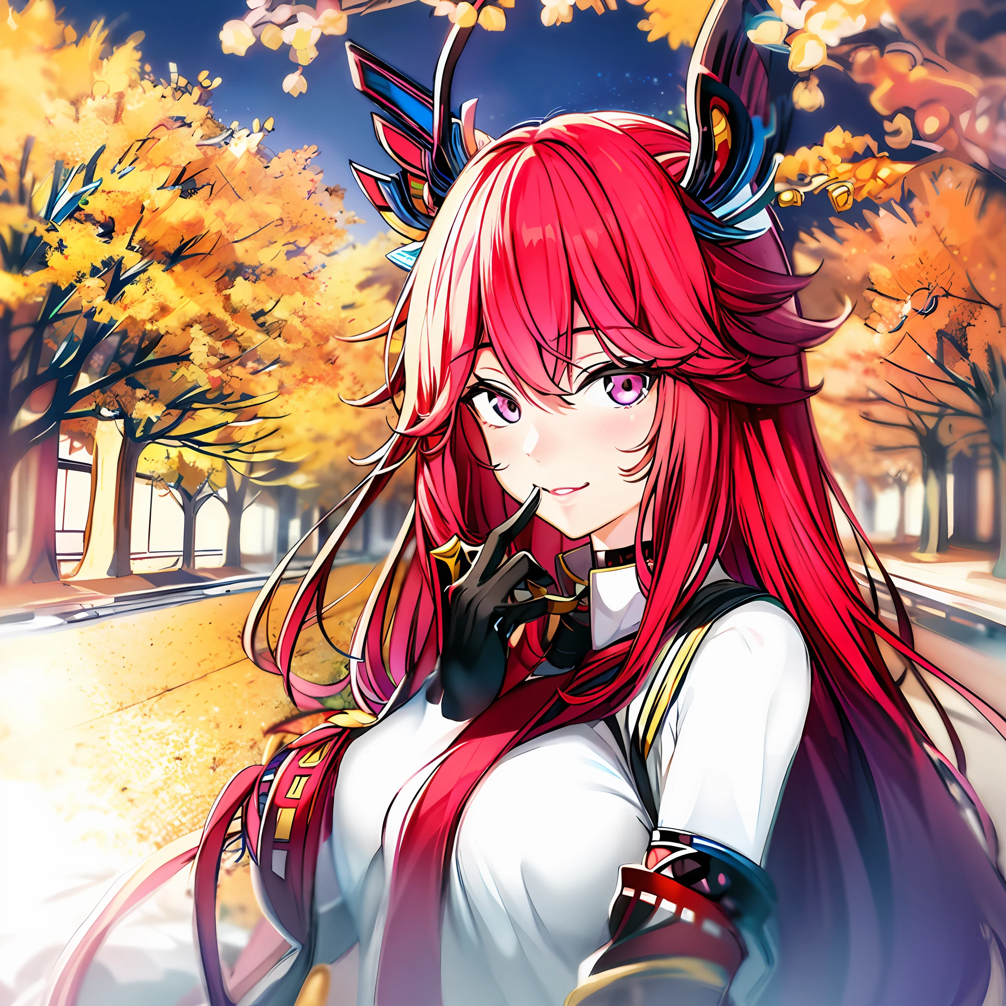 Anime girl posing for photo with horns and white shirt, rias gremory, Anime goddess, (Anime girl), onmyoji portrait, trending on artstation pixiv, Digital art on Pixiv, Best anime 4k konachan wallpaper, Digital anime illustration, High Quality Anime Art Style, ”beautiful anime woman, Keqing from Genshin Impact