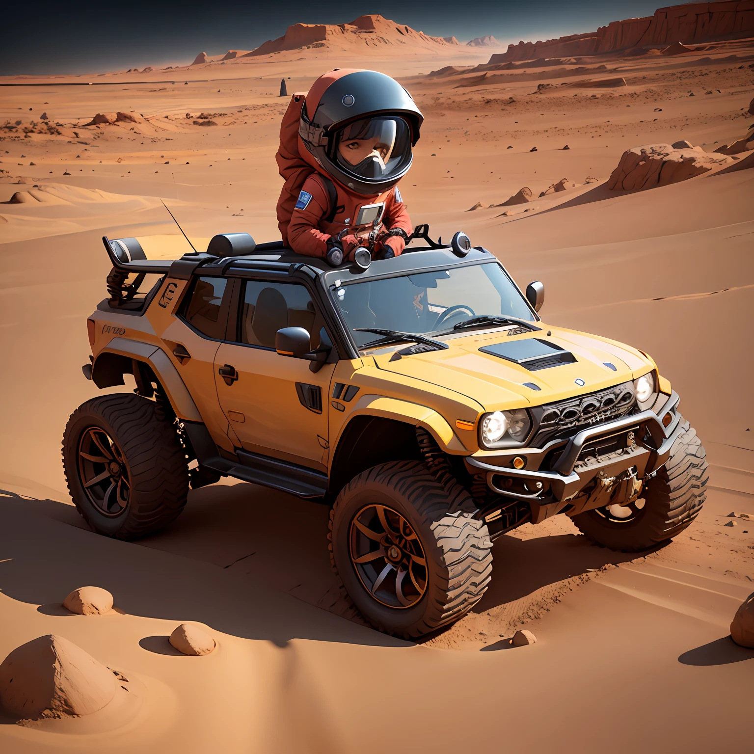 Show kids exploring the planet Mars --auto