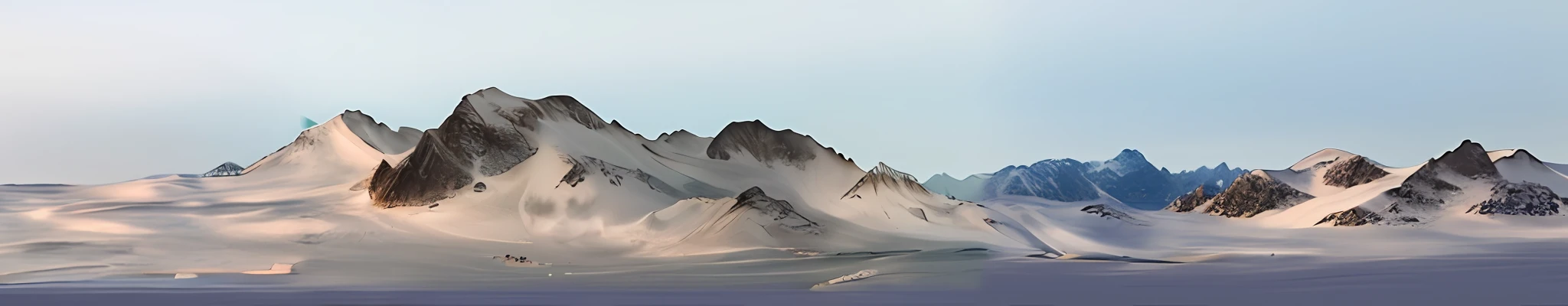 Snow-covered mountains and skis in the distance, antarctic mountains, desolate arctic landscape, sci-fi of iceland landscape, amazing alien landscape, stunning alien landscape, desolate glacial landscape, mars landscape, ice mountains afar, mars landscape, luminist polar landscape, Gravran, planet hoth, Salt Dome, an alien landscape, highly detailed terrain