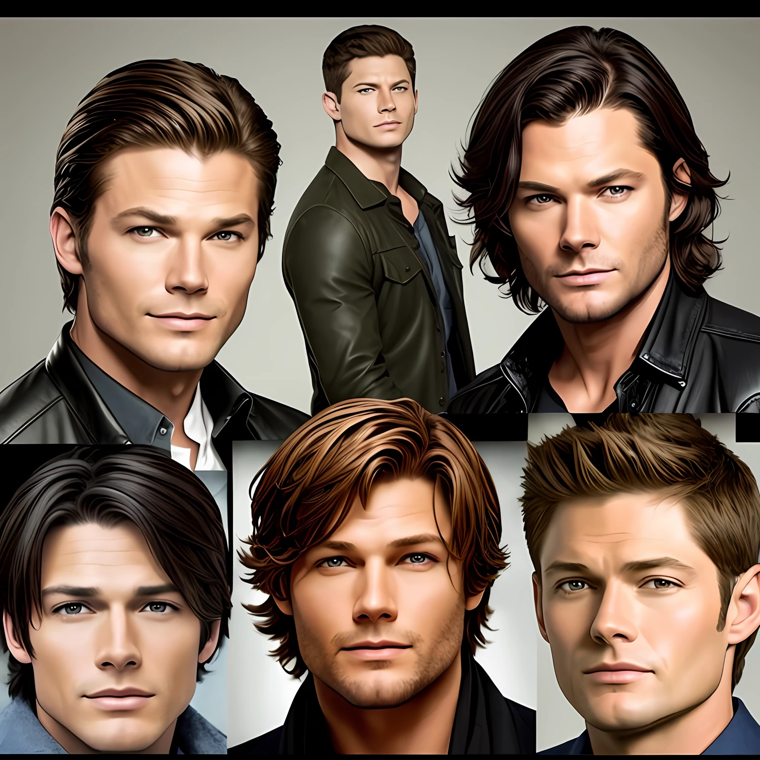Imagine Sam (Jared Padalecki) e Dean Winchester (Jensen Ackles) em forma humana com os rostos realistas dos autores --auto