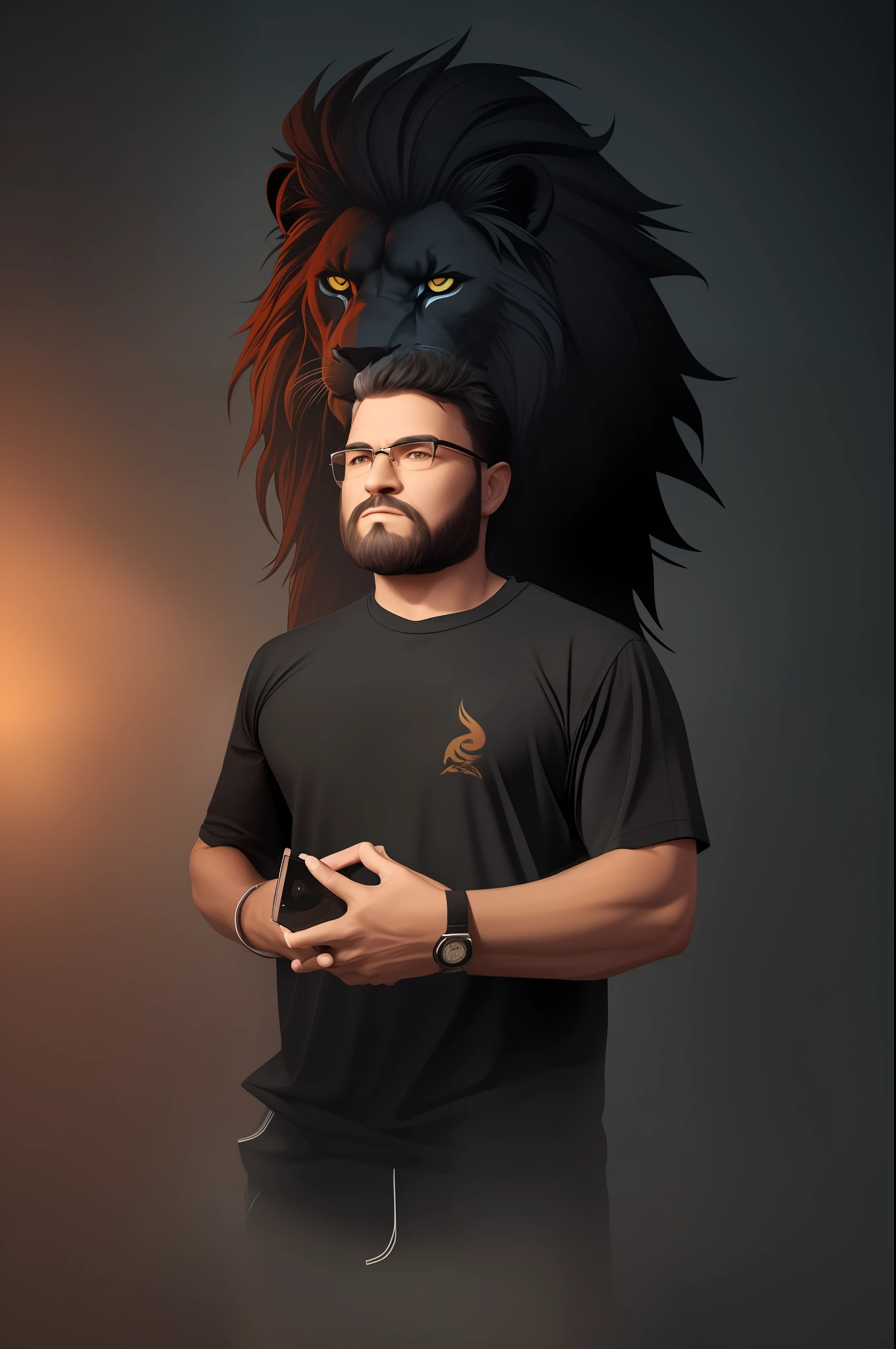 Can't change face in 3d effect ,Change the image background and add black lion face in background, smooth editing