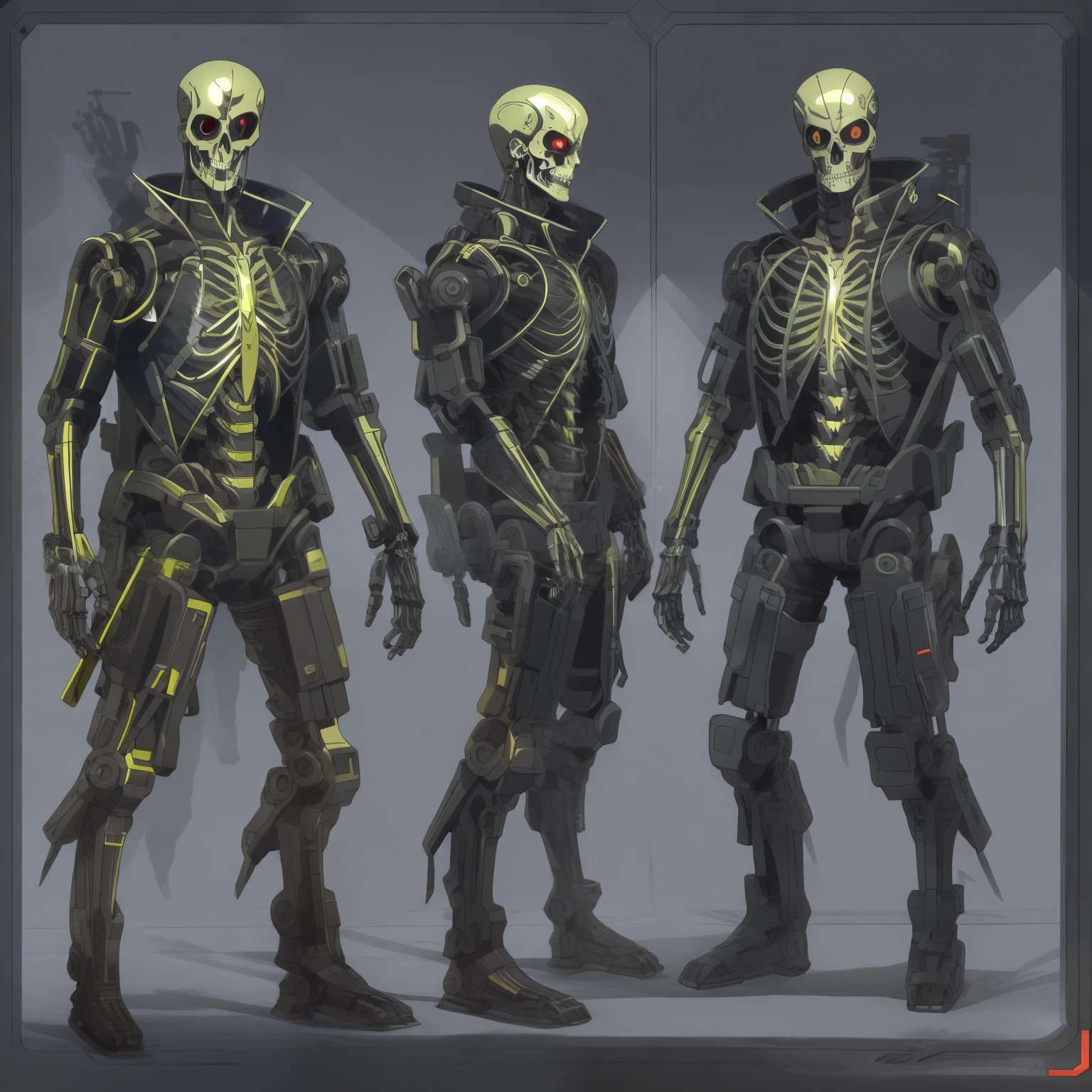Create the art of a male skeleton cyborg character with a normal body and average height, usando colete militar a prova de balas, tocando um solo de guitarra, moicano de punk, Estilo Shadowrun,  Personagem inspirado em Shadowrun, dystopian character, Estilo veterano de guerra, roqueiro