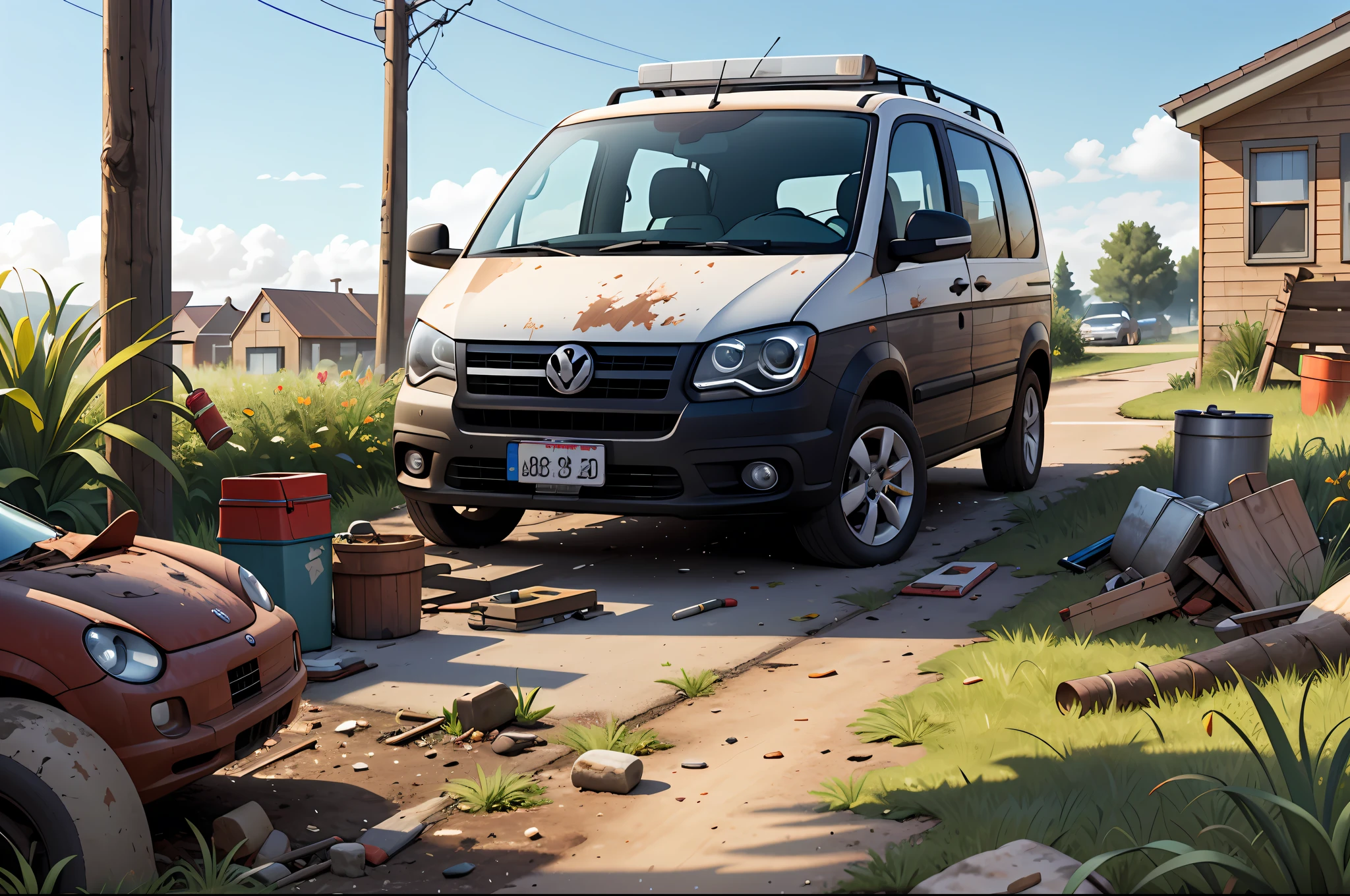 The courtyard of the family home features the presence of an old Volkswagen California. abandoned T1 model, Over time,It clearly lacks care and maintenance. This VW is parked in the backyard of the house, occupying a significant portion of the space.
Their appearance shows obvious signs of abandonment. The paint has faded and peeled in many places, revealing rust stains and worn areas on its bodywork.
The windows were dirty,It was covered with dust, which makes it difficult to see from the outside. Some windows are broken or missing, and covered with makeshift plastic or wood sheets to protect the interior of the vehicle.
The exterior of the VW shows noticeable wear, with rust stains, The paint peels,Parts may be missing or damaged, such as mirrors or lights. The wheels are deflated and covered with dirt, giving the impression that the vehicle has been parked in the same place for a long period of time.
The area surrounding the VW is messy and neglected, with weeds or weeds growing around. There may be debris or abandoned items near the vehicle, contributing to a sense of abandonment and inattention in that yard space.