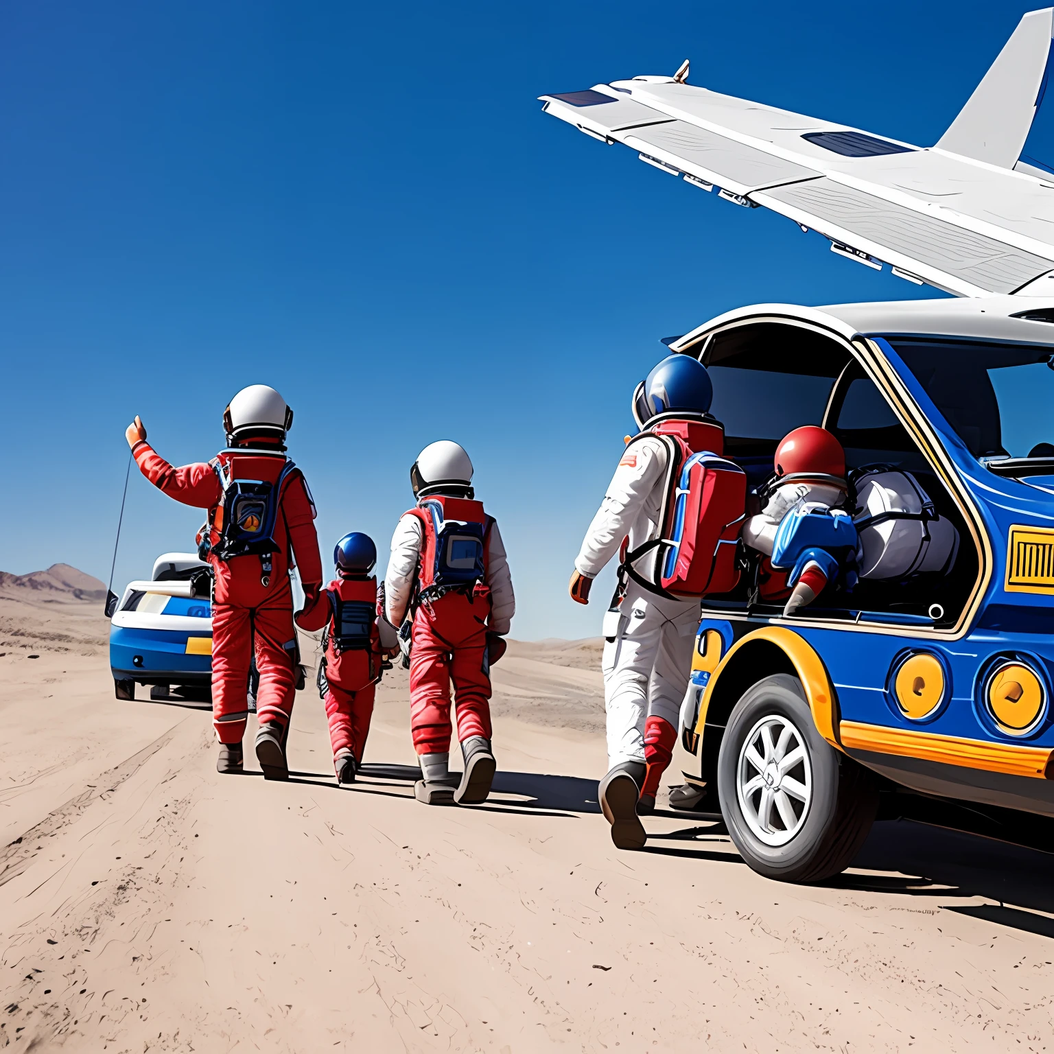 Children returning home after an adventure in space --auto
