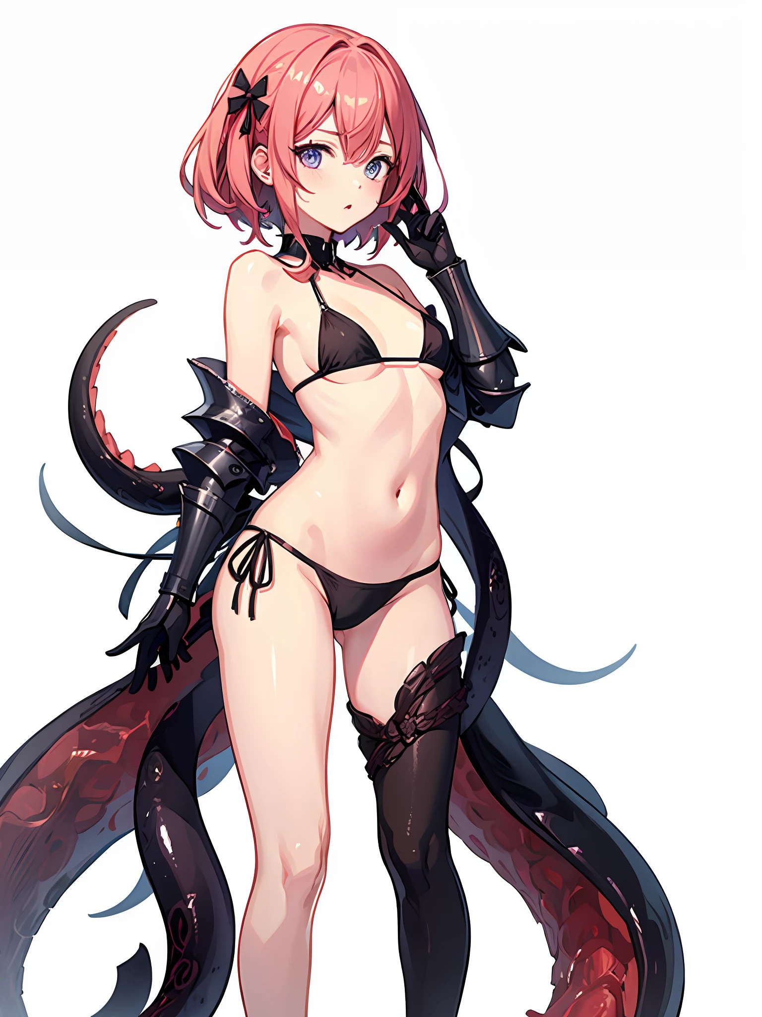 girl with、bikini-armor、s Armor、entangled in tentacles、Meat walls、panties small、Small pants