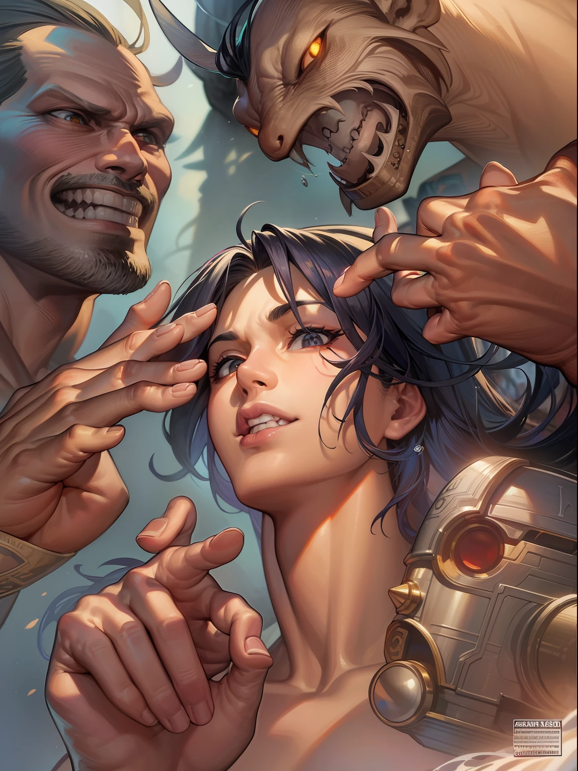 ),, fantastic paintings ,graffit style, best quality, high quality, highres, detail enhancement, ((most beautiful image in the world)), masterpiece, best quality, high quality, highres, detail enhancement, ((most beautiful image )), , emphasis on the correct 5 fingers on each hand and the correct shadow, , bright image, art by stanley artgerm lau, art by kenneth rocafort, art by genzoman, art by joe madureira, art by blushyspicy, art by stjepan sejic, art by j scott campbell, art by guillem march, art by citemer liu, 4k, high resolution, comic book, comic book character, comic, high quality, masterpiece, best quality, high quality, highres, amazing lighting, detail enhancement, most beautiful image in the world, 8k resolution, awe inspiring, hd, 4k, masterpiece, highres, absurdres, natural volumetric lighting and best shadows, deep depth of field, sharp focus,::inking comix on pencils by richard luong ::stunningly beautiful male scientist with moustache, perfect and detailed angular sharp oval human face, full body, comic style, perfect anatomy, centered, approaching perfection, dynamic, highly detailed, character sheet, artstation, concept art, smooth, sharp focus, illustration, black eyes, happy, bright image, 8k, like watching a movie digital, hip hop, art by stanley artgerm lau, art by kenneth rocafort, art by genzoman, art by joe madureira, art by blushyspicy, art by stjepan sejic, art by j scott campbell, art by guillem march, art by citemer liu, 4k, high resolution, comic book, comic book character, comic, high quality, best quality, high quality, intricate details, ultra crisp, extremely detailed cg unity 8k wallpaper, art by kim jung gi, artgerm, carne griffiths and wadim kashin ,shadow, right cheek dimple, bright chromatic aberration, extremely detailed, trending on artstation, trending on cgsociety, high detail, art by midjourney