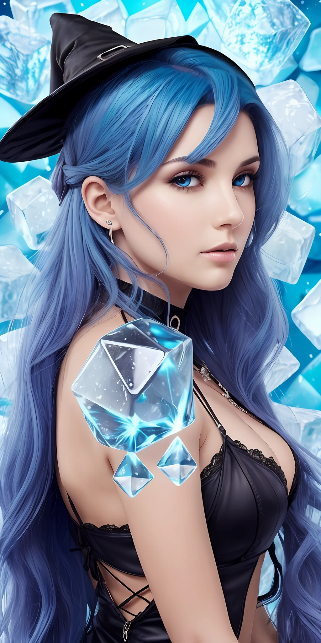 blue hair, female, witch, ice --auto --s2