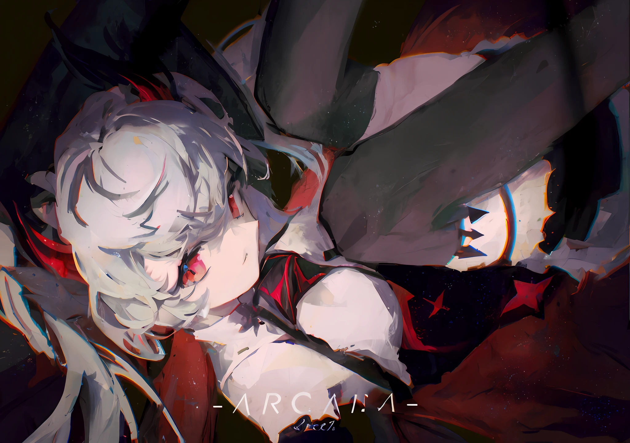 Anime girl holding a knife in her hand,The background is a demon, 2b, 2 b, arcana, zerochan art, From Arknights, zerochan, Artistic cover, An anime cover, trending on artstation pixiv, Guweiz in Pixiv ArtStation, mecha asthetic, nightcore, Guweiz on ArtStation Pixiv