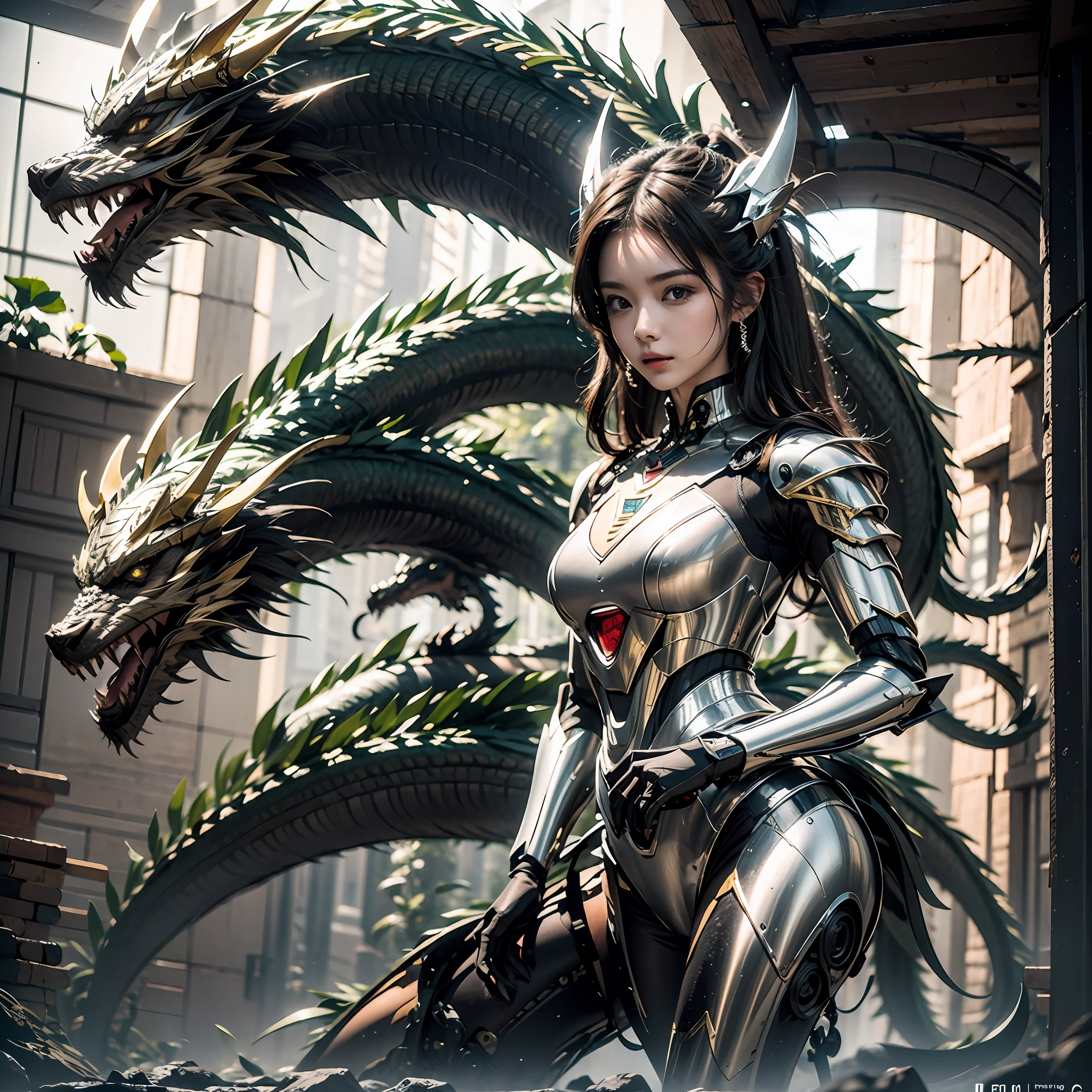 1girl,mech,Mecha,chinesedragon,faucet