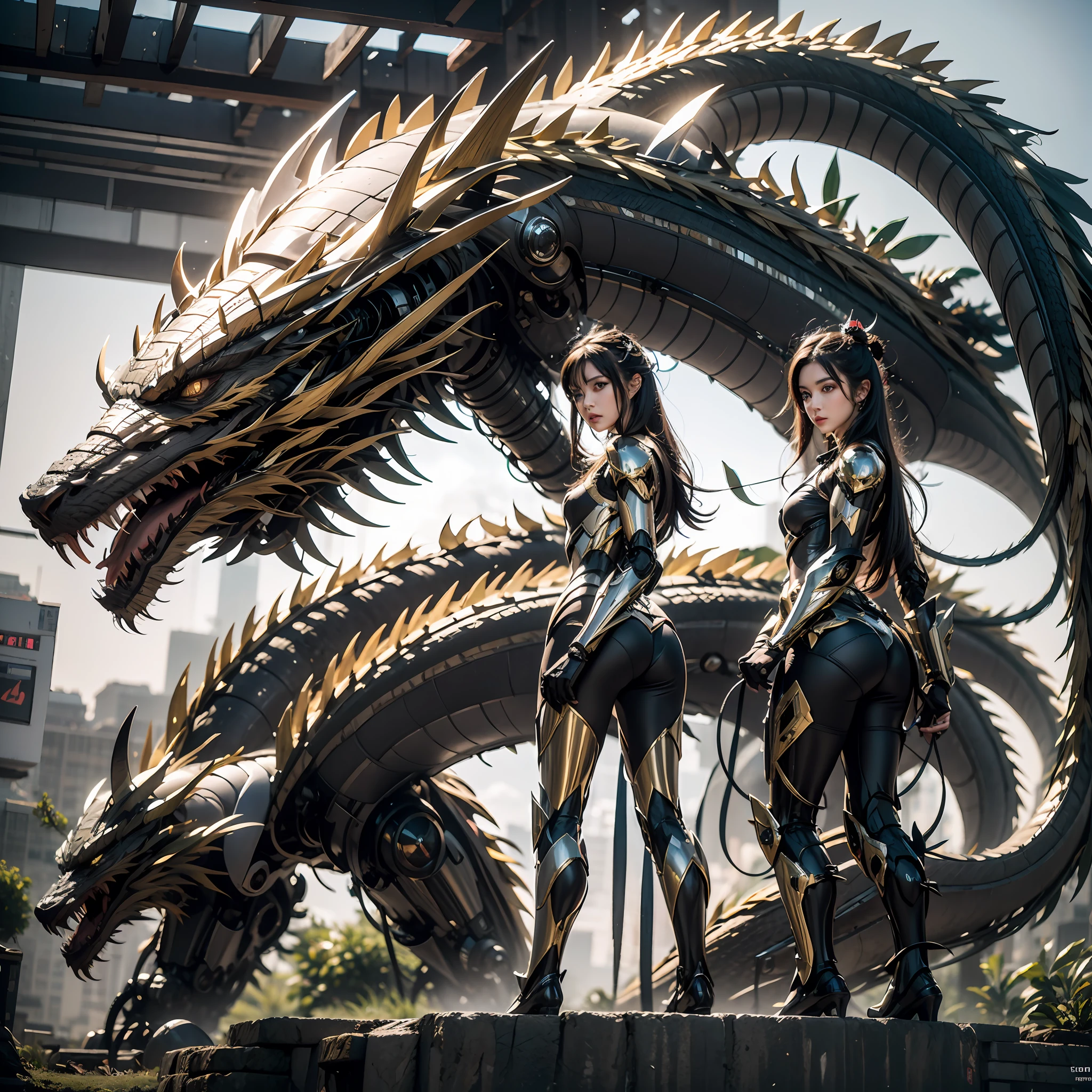 1girl，mech，Mecha，chinesedragon，faucet