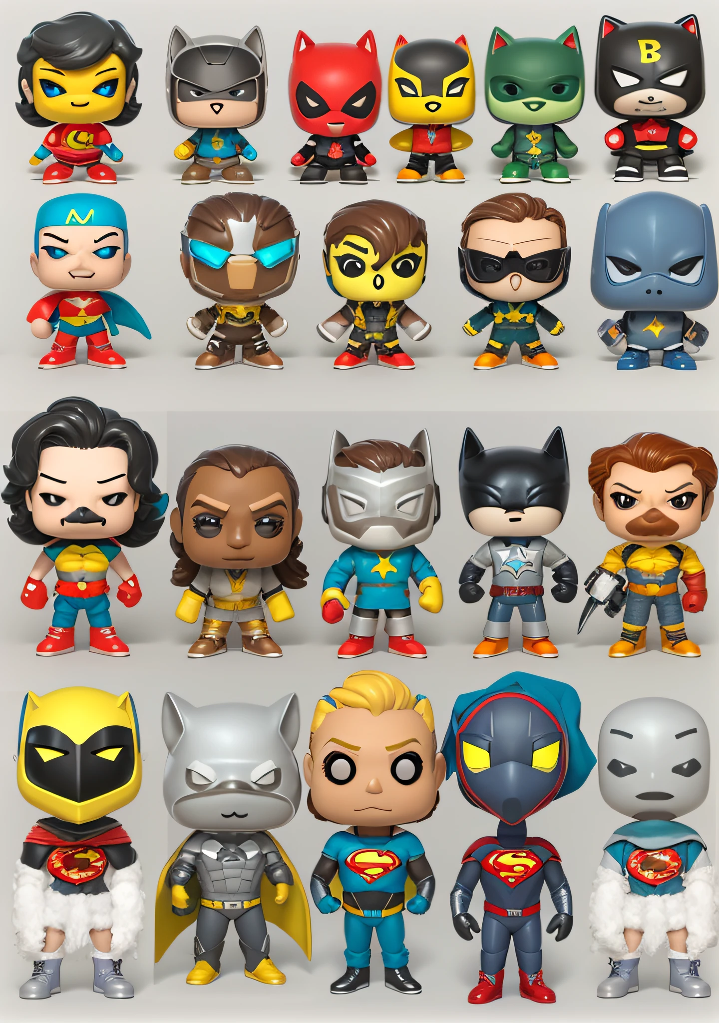 boneco funko personagens DC comics, 3d, alta resolução, 8k