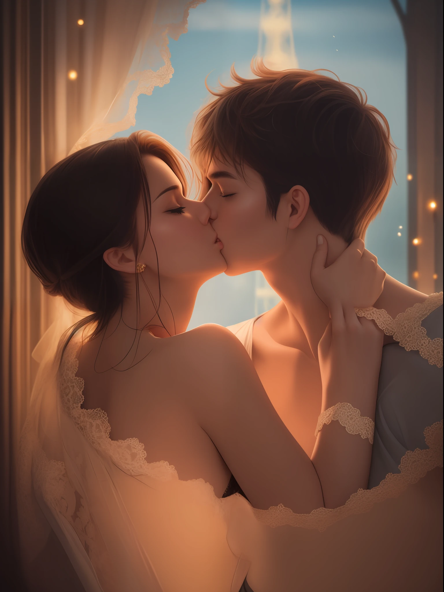 Kissing lips