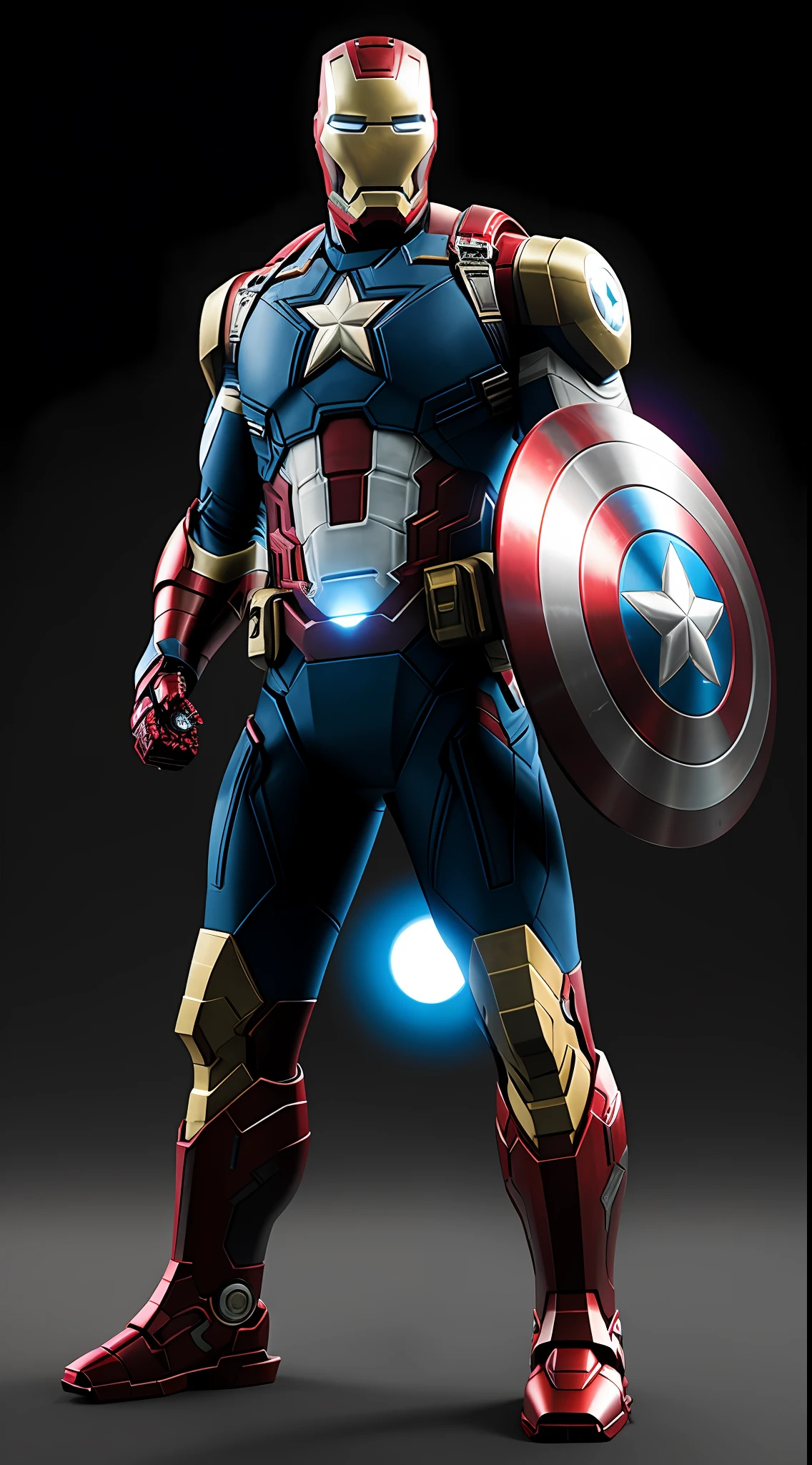 ironman captain america bazooka, octane render, unreal engine, highly detailed, intricate