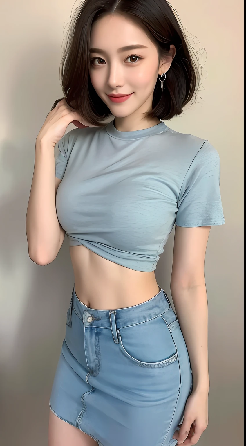 ((Best Quality, 8K, Masterpiece: 1.3)), 1girl, Slim Abs Beauty: 1.3, (Hairstyle Casual, Big Breasts: 1.2), Dress: 1.1, Super Fine Face, Delicate Eyes, Double Eyelids, Smile, Home