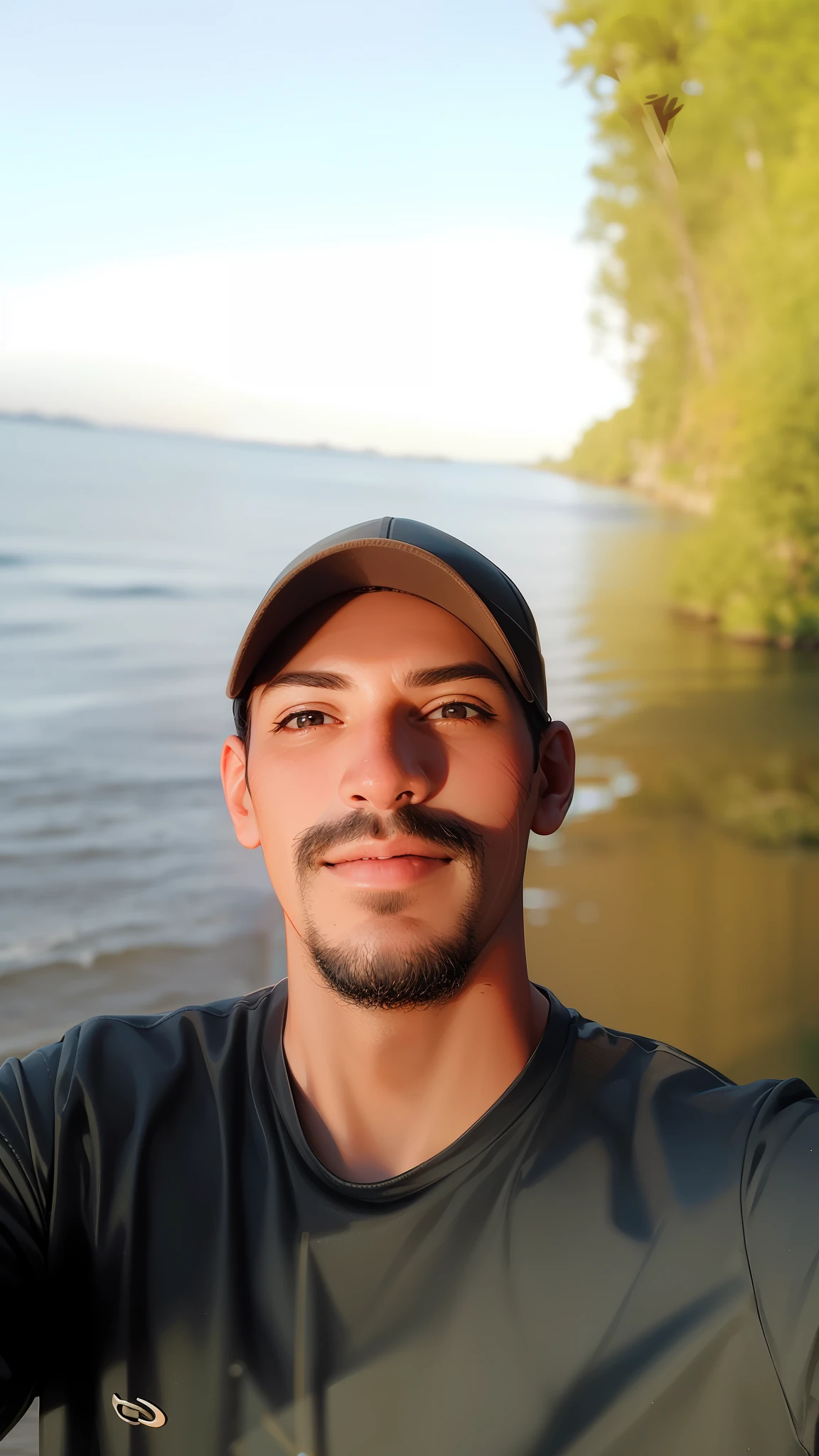 "Imagine yourself in a stunning setting by a river. Position yourself in the water and adjust your camera or smartphone to capture all the amazing details of that moment. Certifique-se de que a foto esteja em 8k, para que cada elemento seja claro e vibrante. Deixe o rio como plano de fundo, mostrando sua serenidade e beleza. To add a personal touch to your selfie, Choose a prop that represents your personality or interest. It can be an elegant hat, stylish sunglasses or even a necklace with a unique pendant. Aproveite a luz natural e experimente diferentes poses para obter a selfie perfeita. Make sure the photo is in high quality to capture all the details and colors of the scenery. Have fun and create a stunning selfie that conveys all the beauty and serenity of this moment by the river."