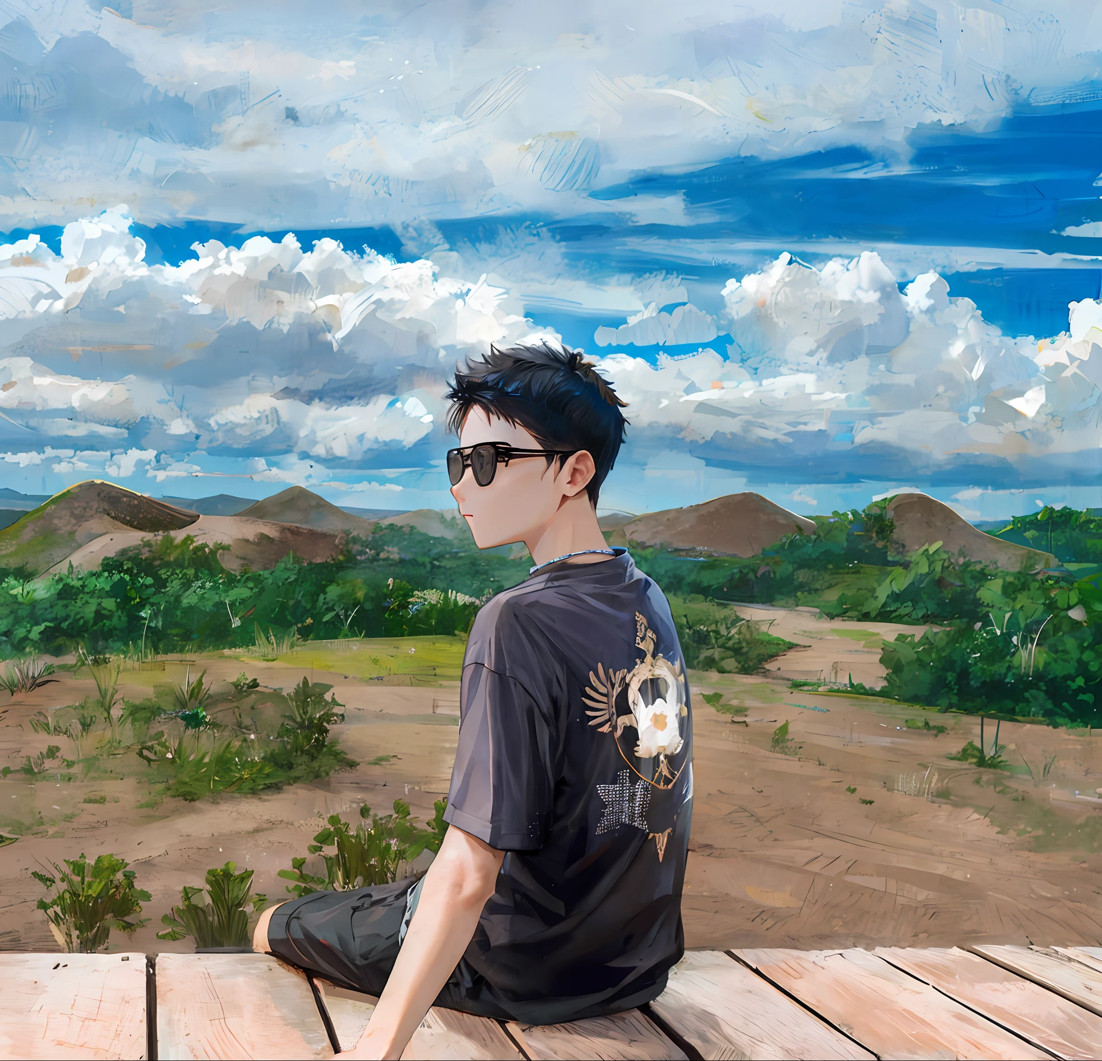 Teenager meditating