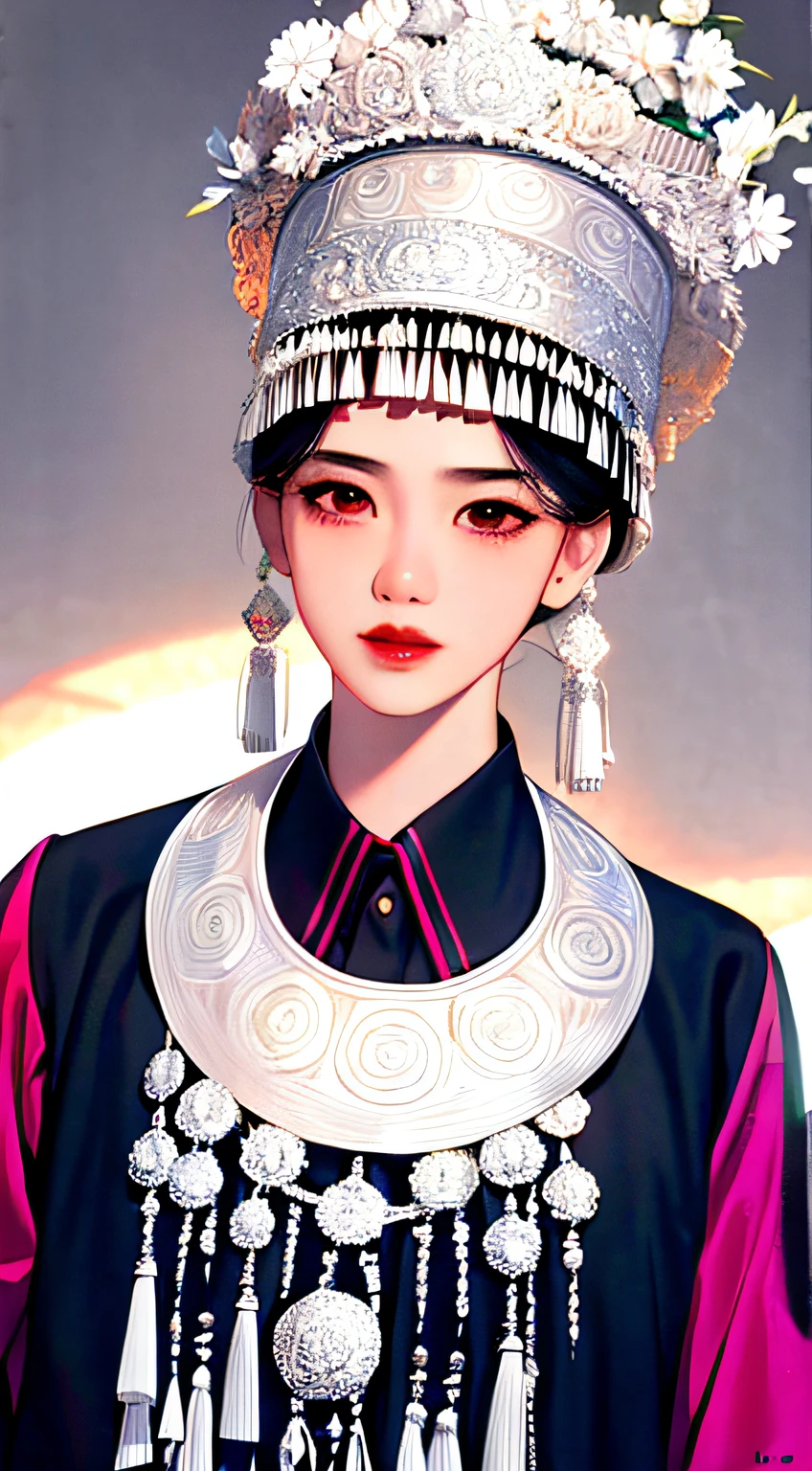 hyper HD, retinas, Masterpiece, ccurate, Anatomically correct, Textured skin, High details, Best quality, High quality, A high resolution, 16k, 1080p，tmasterpiece， Best quality at best， G1A2S， with a pure white background，， Hmong,garments、head gear、耳Nipple Ring，HD fingers，A high resolution，Kizi((((full bodyesbian))))