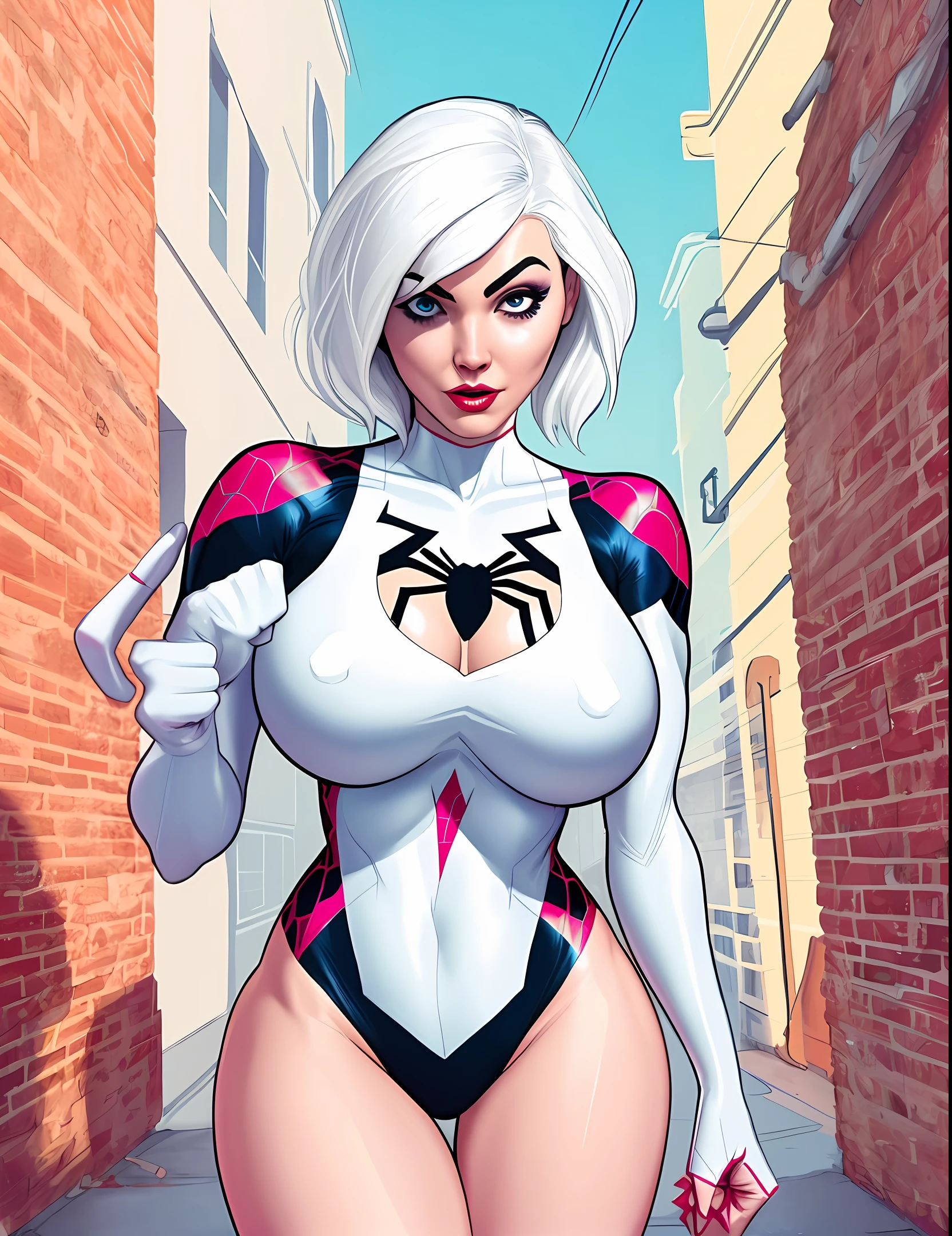 Spider-Gwen with large boobs