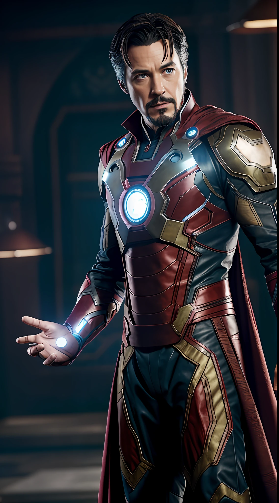 ironman doctor strange, octane render, unreal engine, highly detailed, intricate