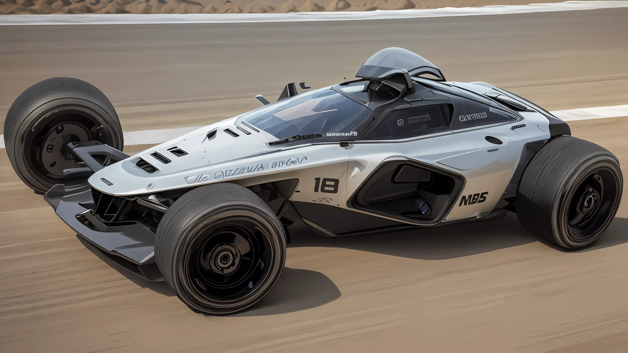 um close up de um carro de corrida dirigindo em uma pista, Suzuki futurista, daniel maidman octane rendering, produto futurista carro tiro, Nova corrida de IA, sharp render, 2 0 2 1 formula 1 audi car, prototype car, formula one car, trending on vehicle design, carro conceito futurista, carro de corrida, futuristic vehicle, carro futurista, extreme render, conceito de carro futurista