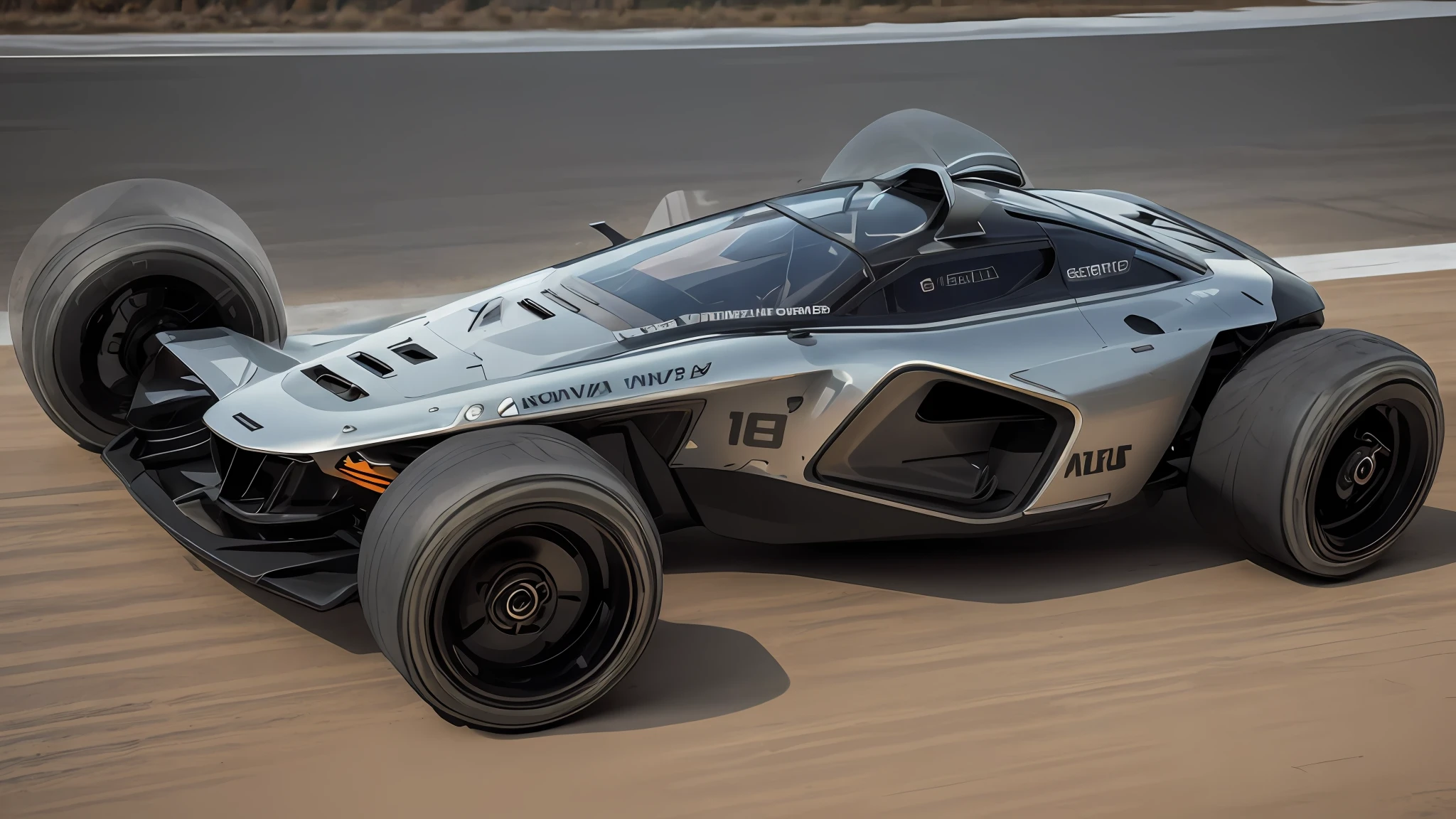 um close up de um carro de corrida dirigindo em uma pista, Suzuki futurista, daniel maidman octane rendering, produto futurista carro tiro, Nova corrida de IA, sharp render, 2 0 2 1 formula 1 audi car, prototype car, formula one car, trending on vehicle design, carro conceito futurista, carro de corrida, futuristic vehicle, carro futurista, extreme render, conceito de carro futurista