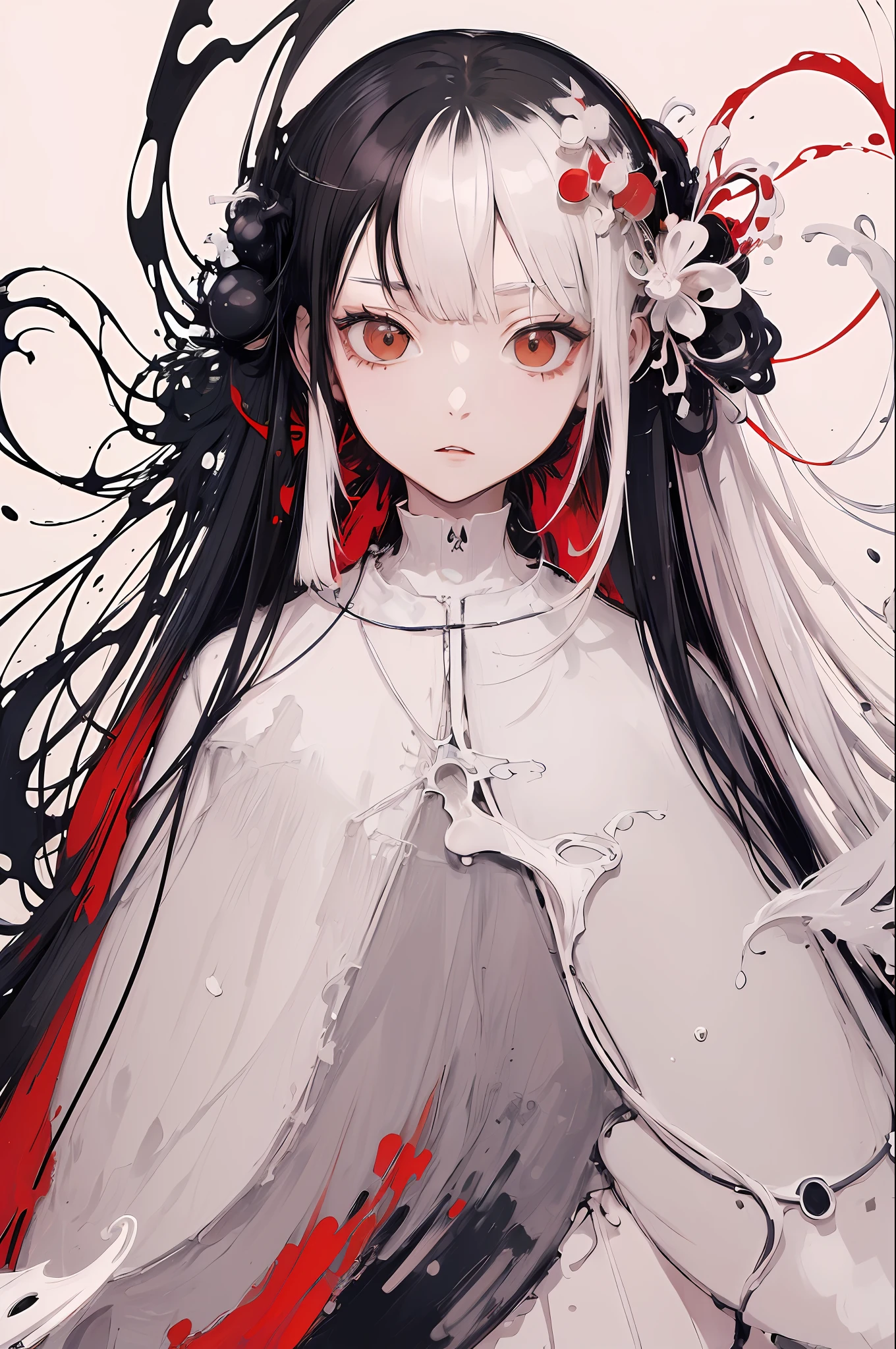(masutepiece, of the highest quality, Official art:1.2), (pale color:1.5),(Colorful),1girl in,Solo, White background, (2D:1.5),Clear Sharp Focus