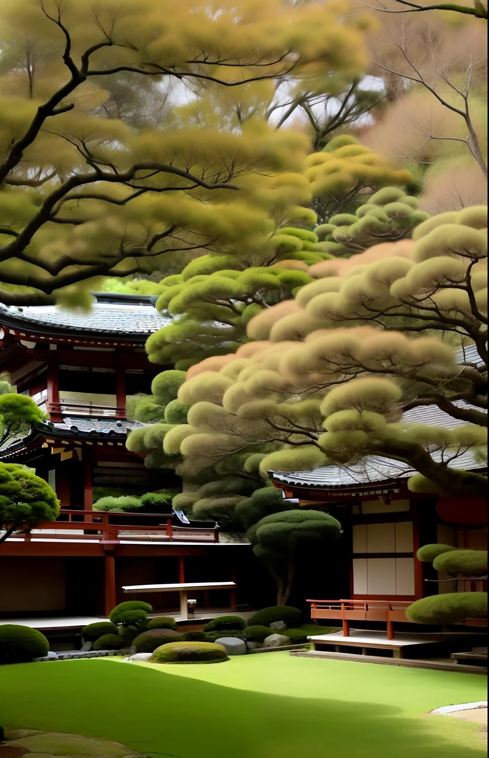 INCIENSOS PRENDIDOS SOBRE UN CUENCO, JAPANESE GARDEN ENVIRONMENT, CIELO DESPEJADO, IMAGEN LUNINOSA,