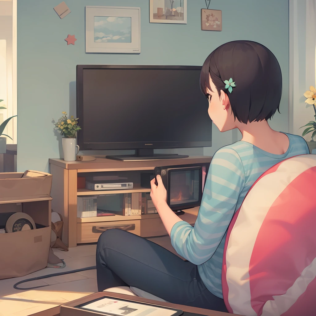 People watching television
