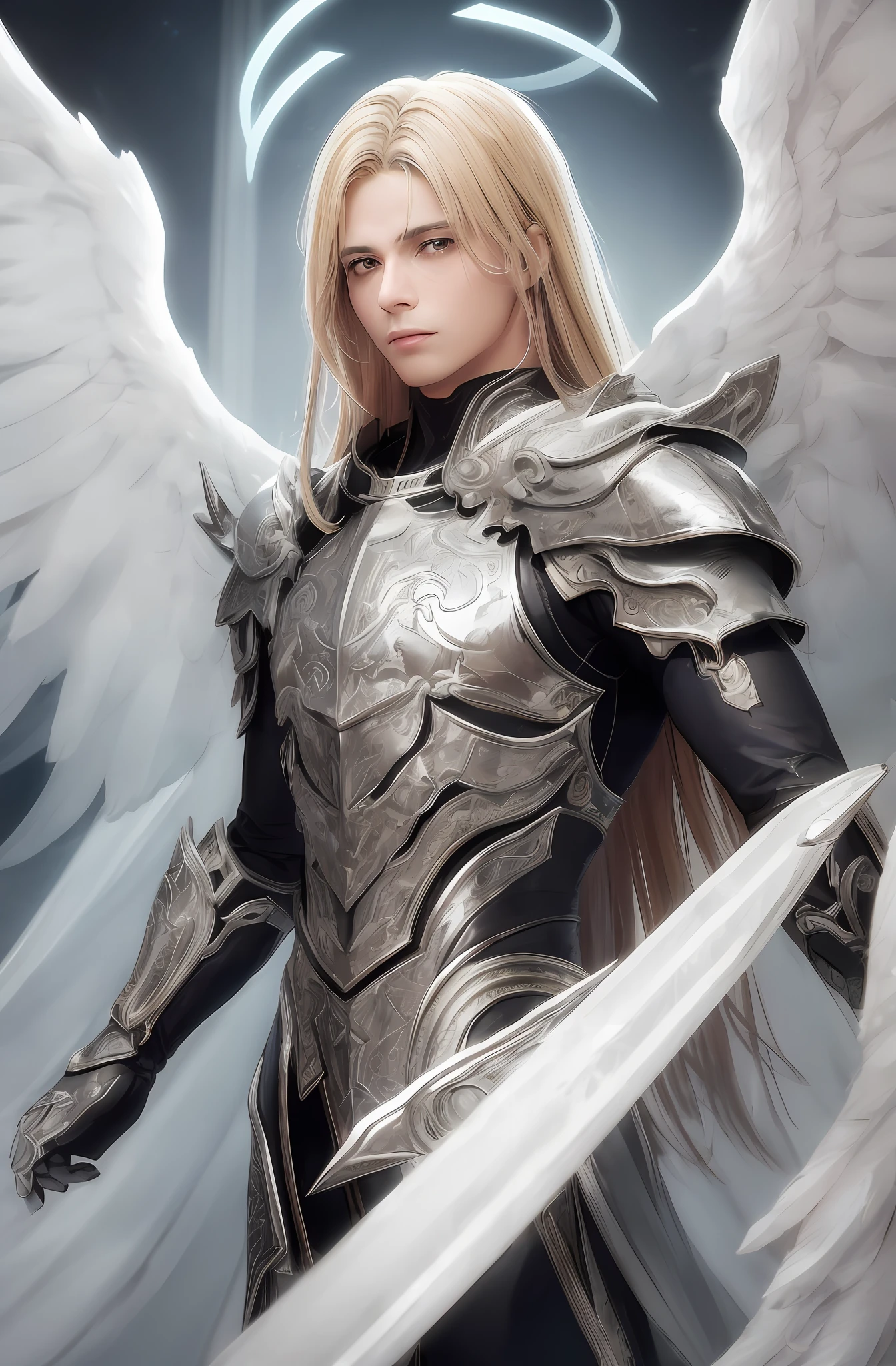 Anjo com asas e uma espada