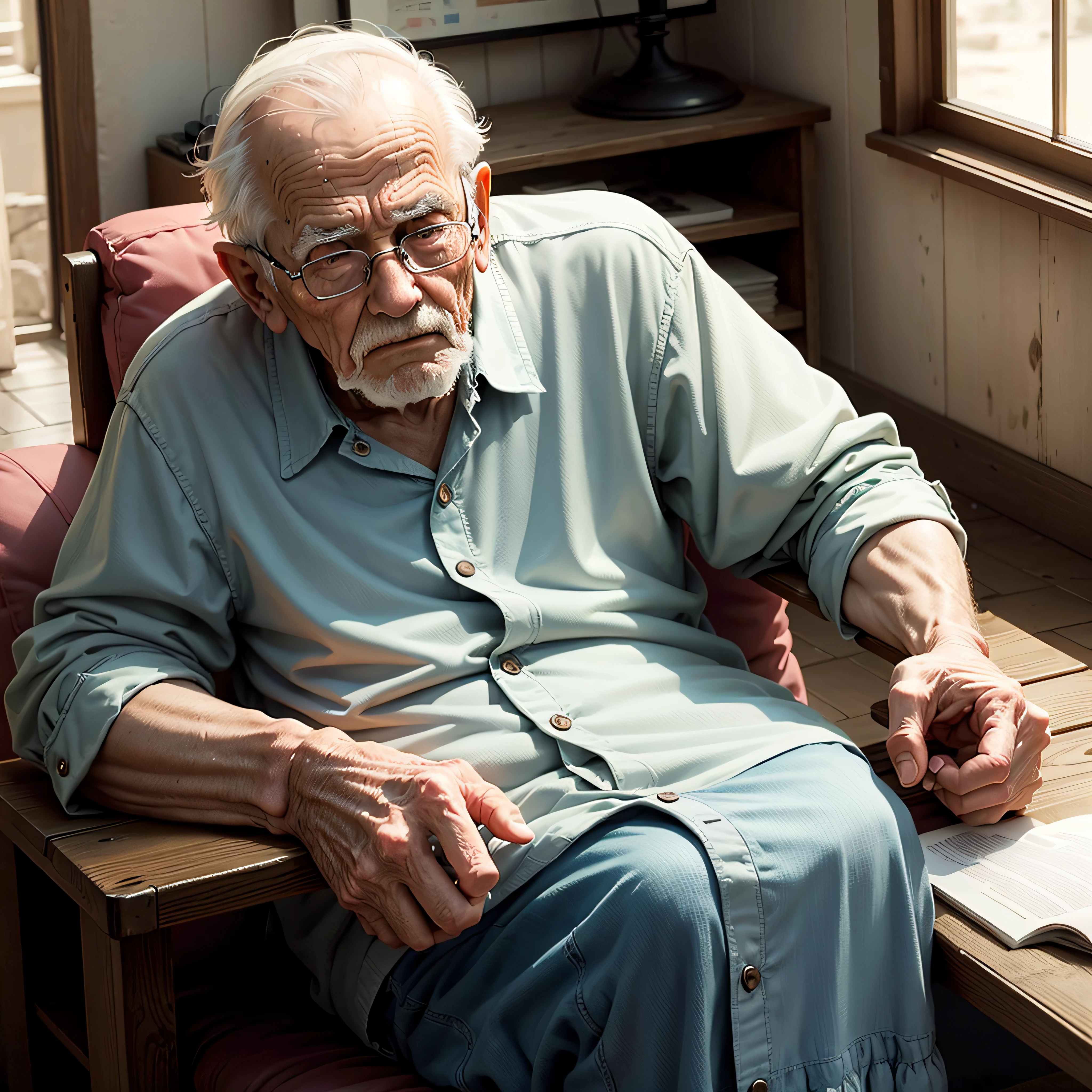 Old man with an image of loneliness --auto