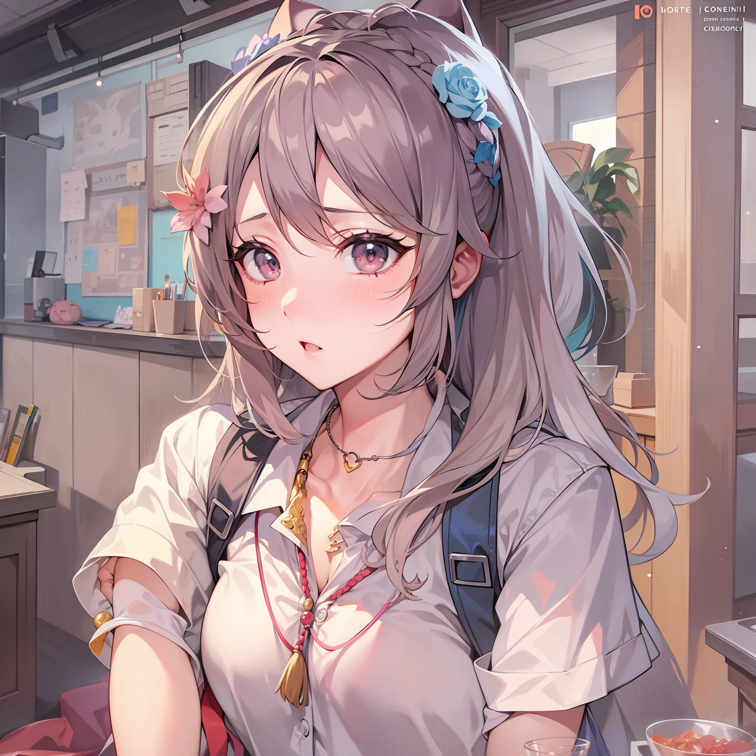 a cartoon picture of a woman, ecchi style,, ecchi anime style, estilo de arte anime (colorido)