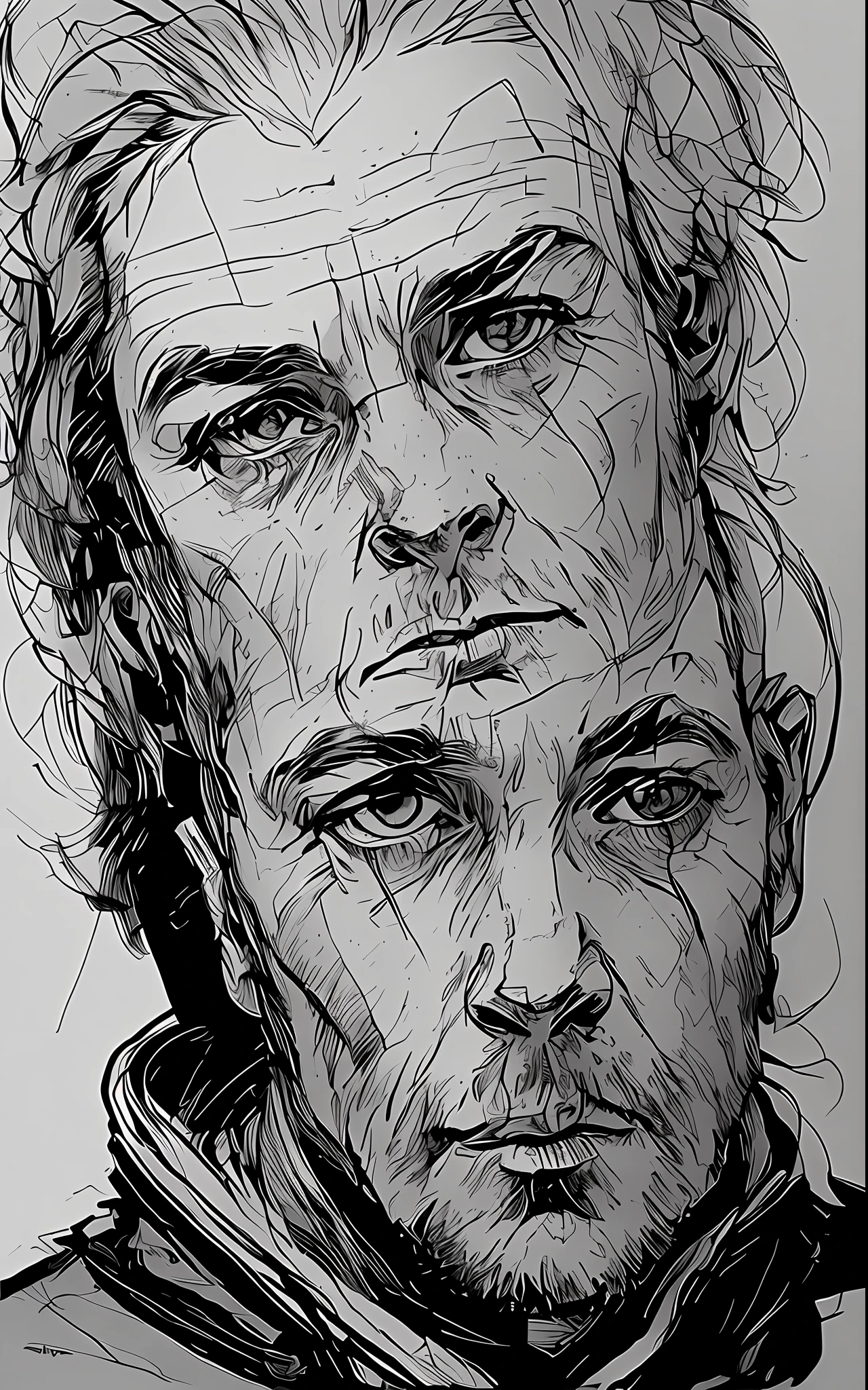 nvinkpunk, (((European middle-aged man))), masterpiece, best quality, ((detailed face)), ((award winning)), (High Detail), Sharp, 8k, trending on artstation, intricate