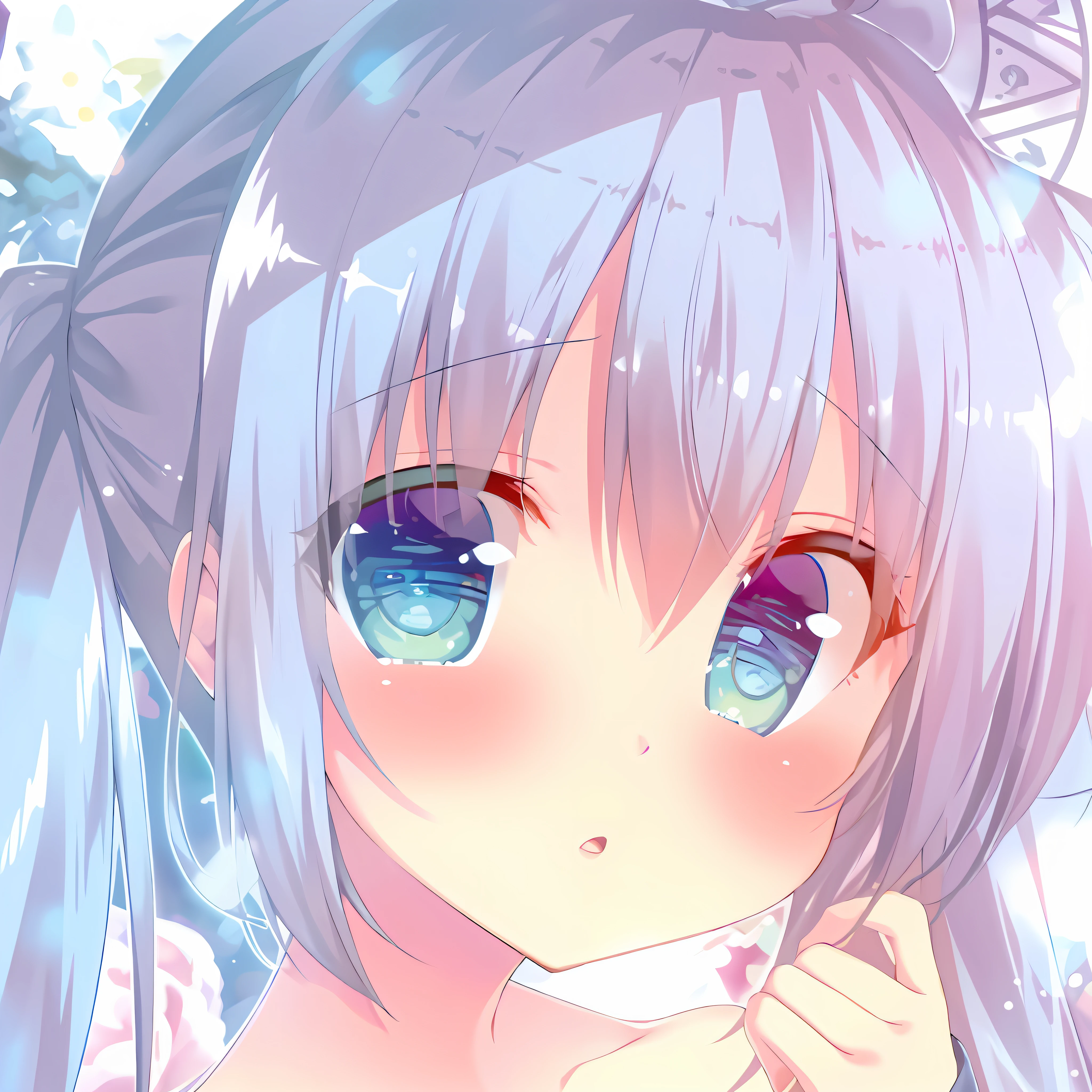style of anime4 K, anime moe art style, cute anime face, Soft anime illustration, blue shining eyes, pretty anime face, pale blue color eyes, anime visual of a cute girl, sad cerulean eyes, with huge luminous sad eyes
