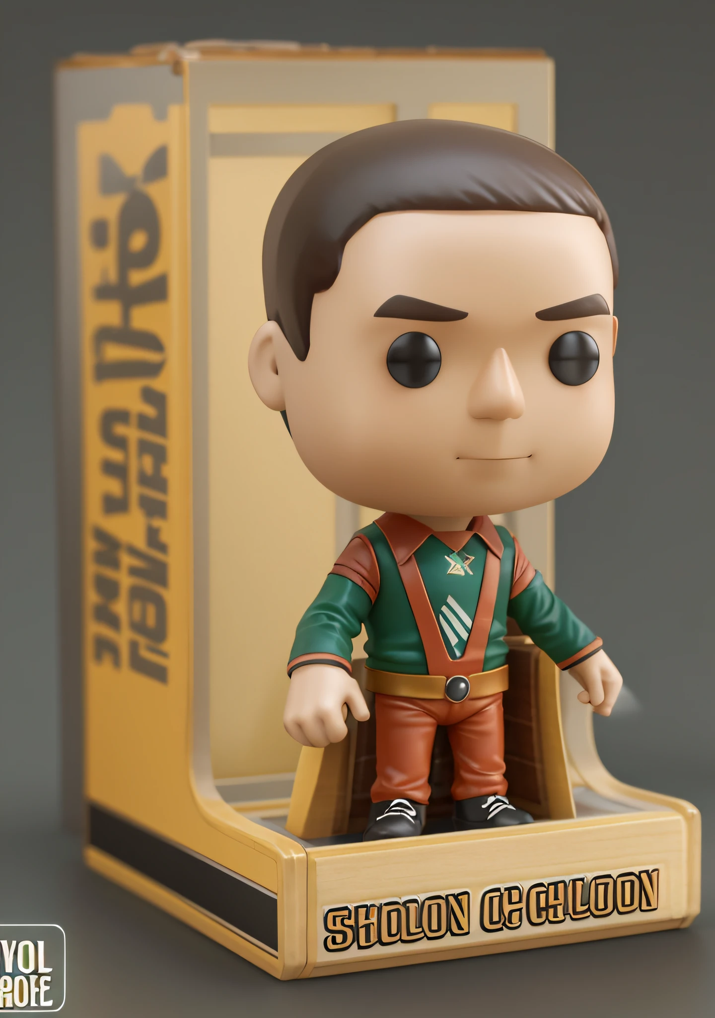 boneco funko sheldon cooper, 3d, alta resolução, 8k