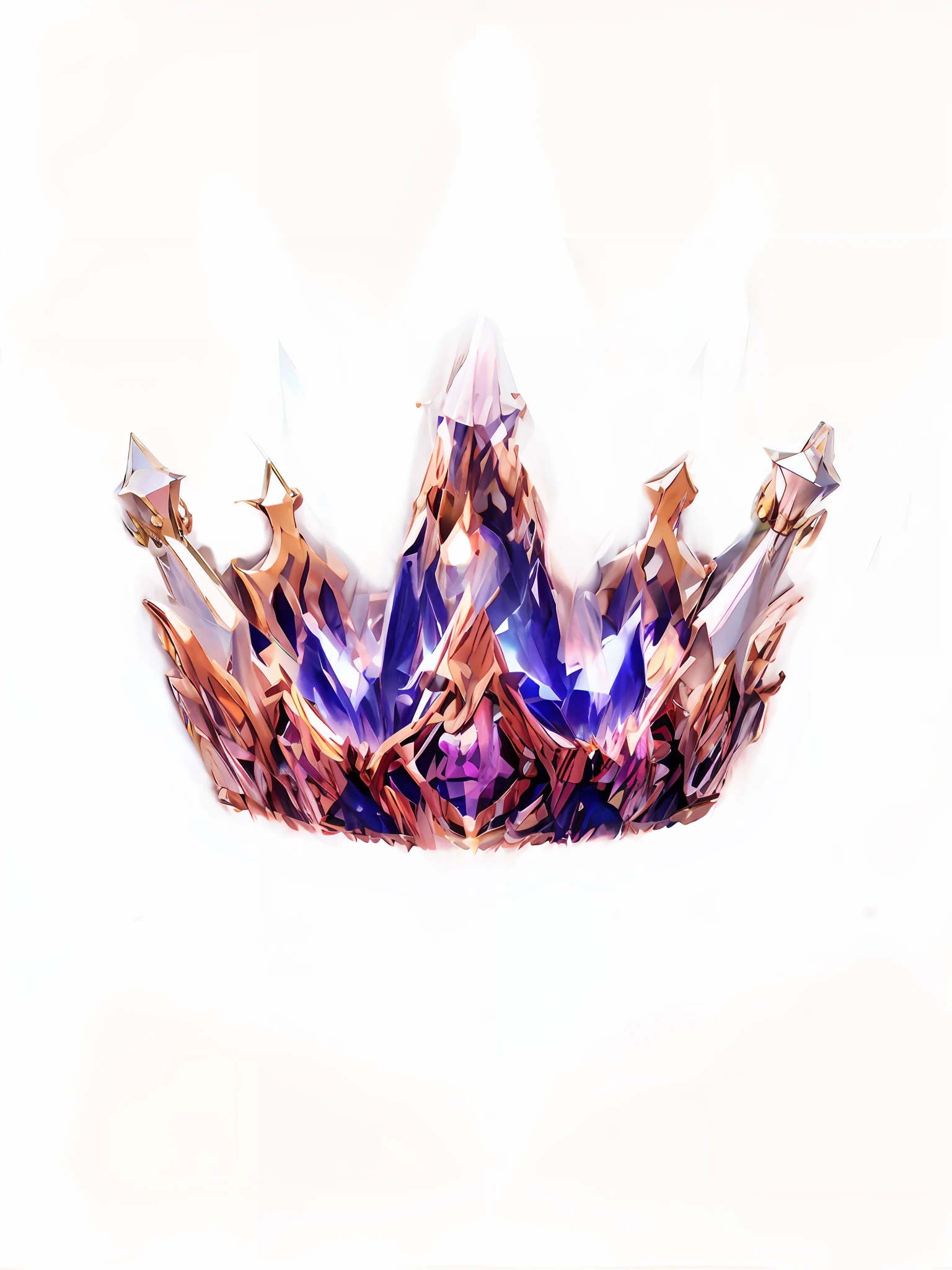 8K, (crown close-up), positive perspective!! , With gold + Diamond crown on white background, diamond wings!! ,((((Game Crown)))),((Gold + diamond crown)),((Left and right symmetrical crowns)),((Streamlined crown)))),(Slender crown))),splendid, colourfull, Composite diamonds, Ultra Realistic Fantasy Crown, Crystal Crown, white laser crown, Crystal Corolla, floating crown, (Ray traching), (Clean background)), crown, Floral corolla, crown, giant diamond crown, Diamond Headgear, Amazing flower corolla, diamond crown
