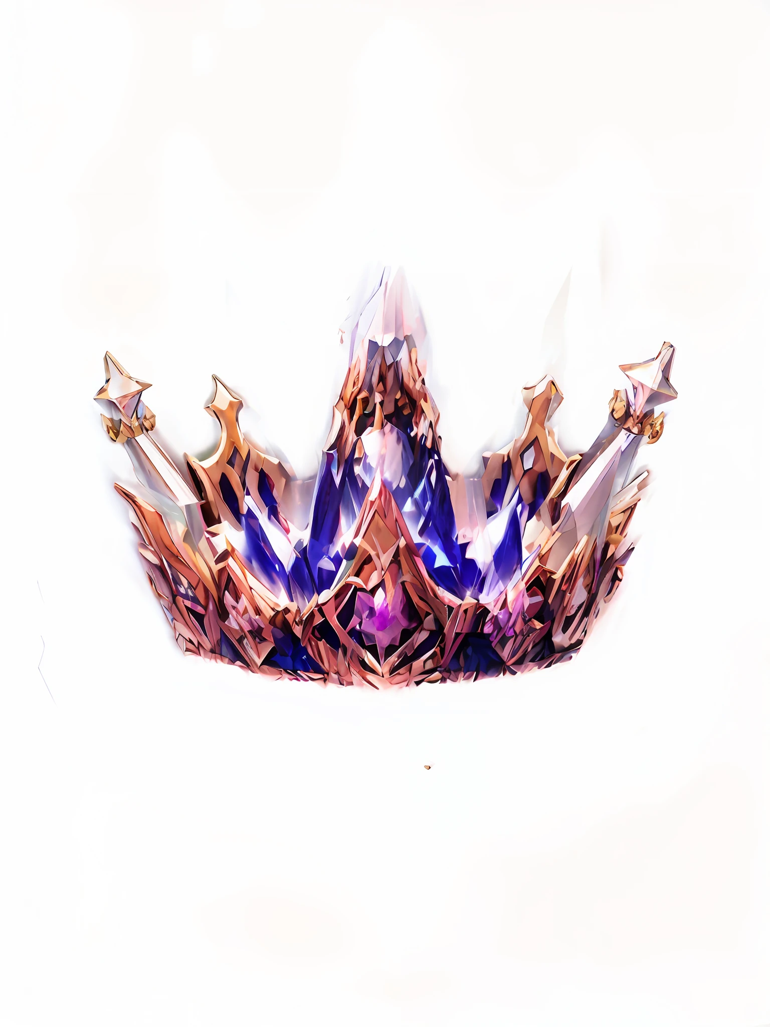 8K, (crown close-up), positive perspective!! , With gold + Diamond crown on white background, diamond wings!! ,((((Game Crown)))),((Gold + diamond crown)),((Left and right symmetrical crowns)),((Streamlined crown)))),(Slender crown))),splendid, colourfull, Composite diamonds, Ultra Realistic Fantasy Crown, Crystal Crown, white laser crown, Crystal Corolla, floating crown, (Ray traching), (Clean background)), crown, Floral corolla, crown, giant diamond crown, Diamond Headgear, Amazing flower corolla, diamond crown