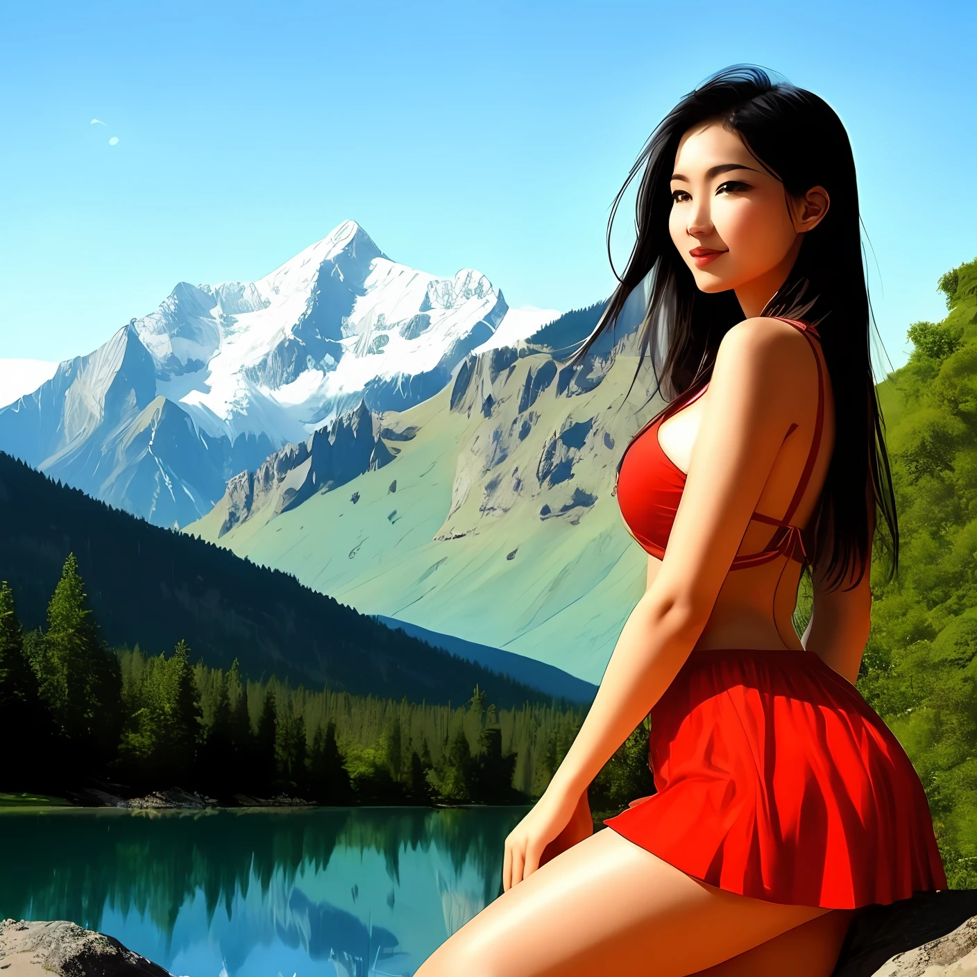 There are mountains, there are waters, there are beautiful women